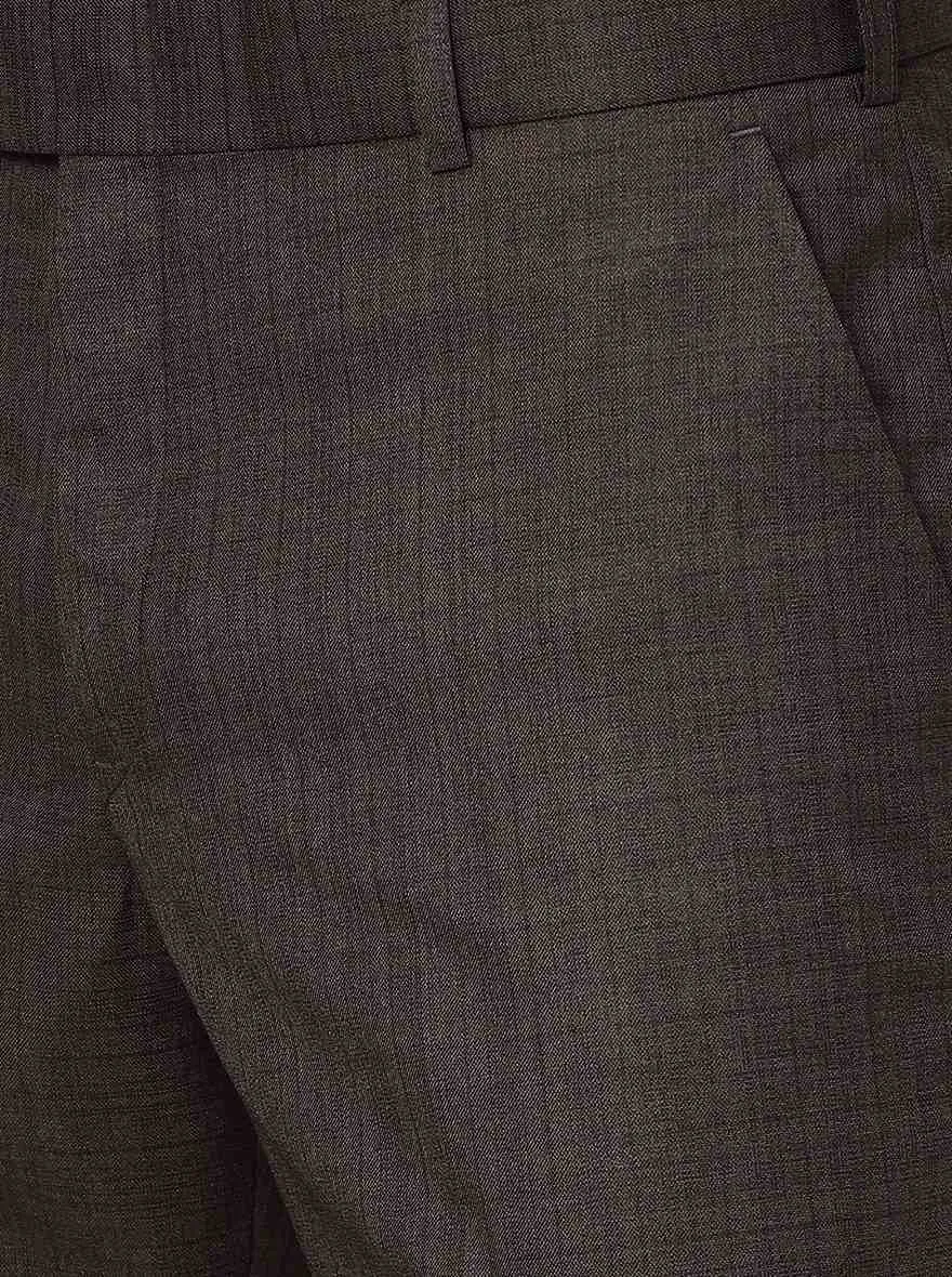 Coffee Brown Solid Classic Fit Formal Trouser | JadeBlue