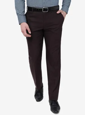 Coffee Brown Solid Classic Fit Formal Trouser | JadeBlue