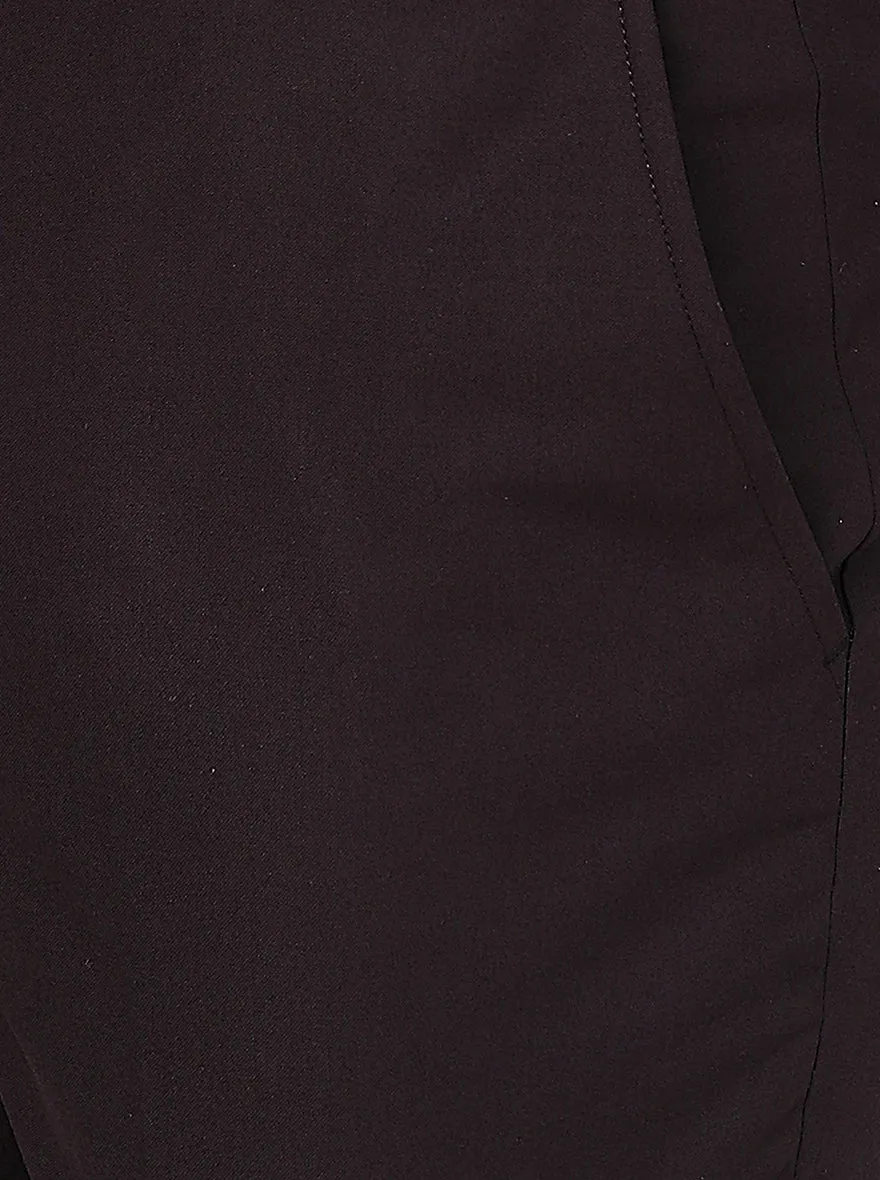 Coffee Brown Solid Classic Fit Formal Trouser | JadeBlue