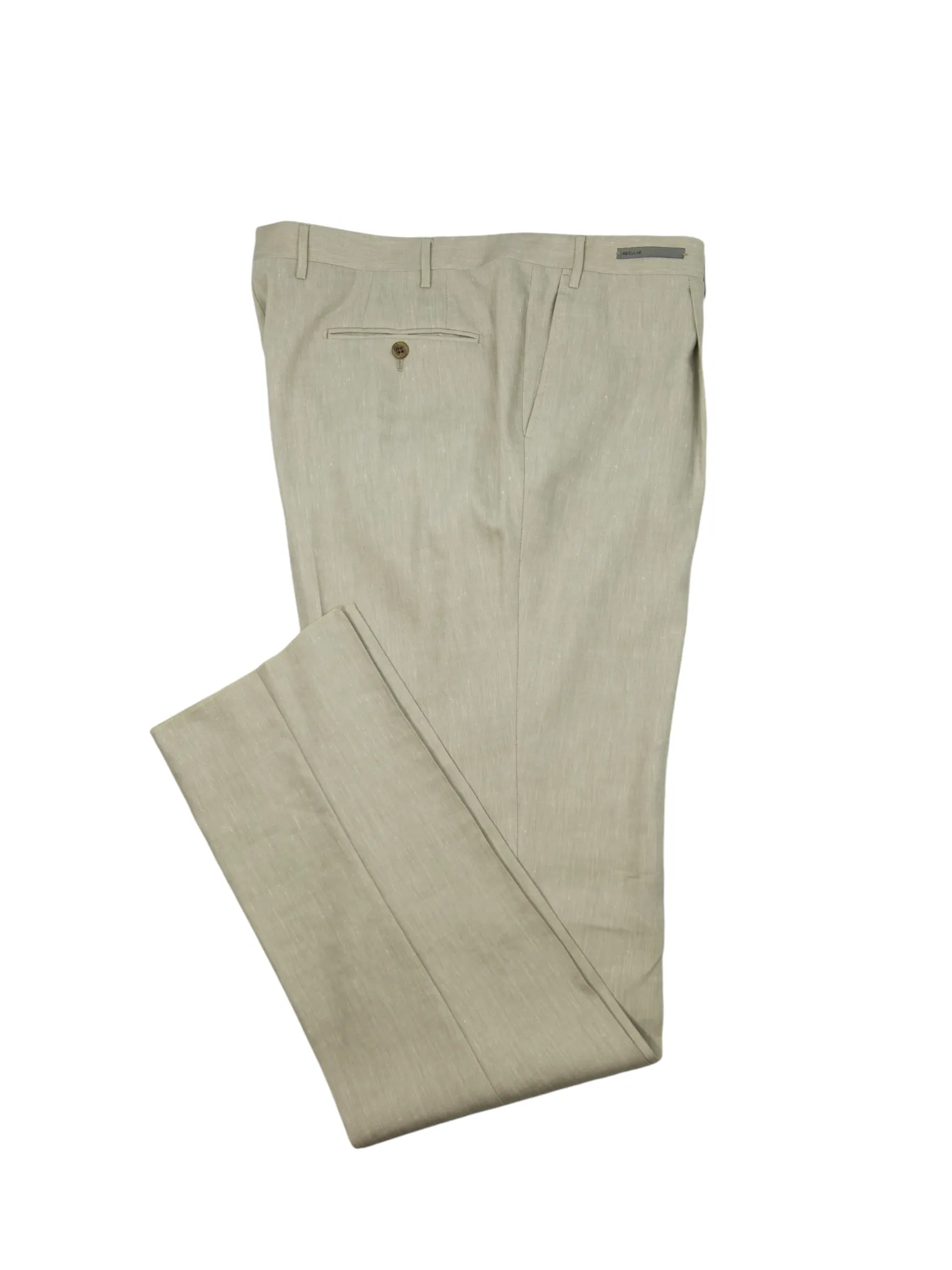 Corneliani Greige Linen & Wool Melange Suit