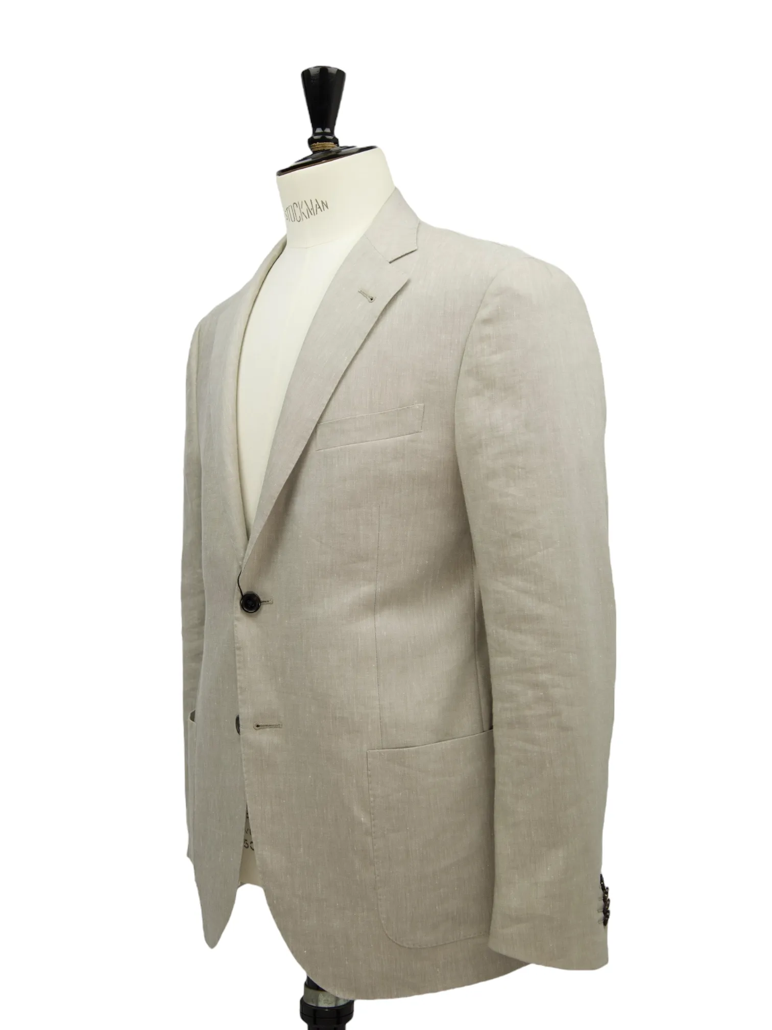 Corneliani Greige Linen & Wool Melange Suit