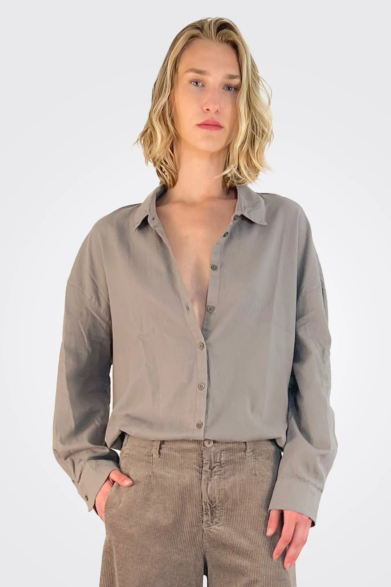 Cotton Button Down Shirt - Drift