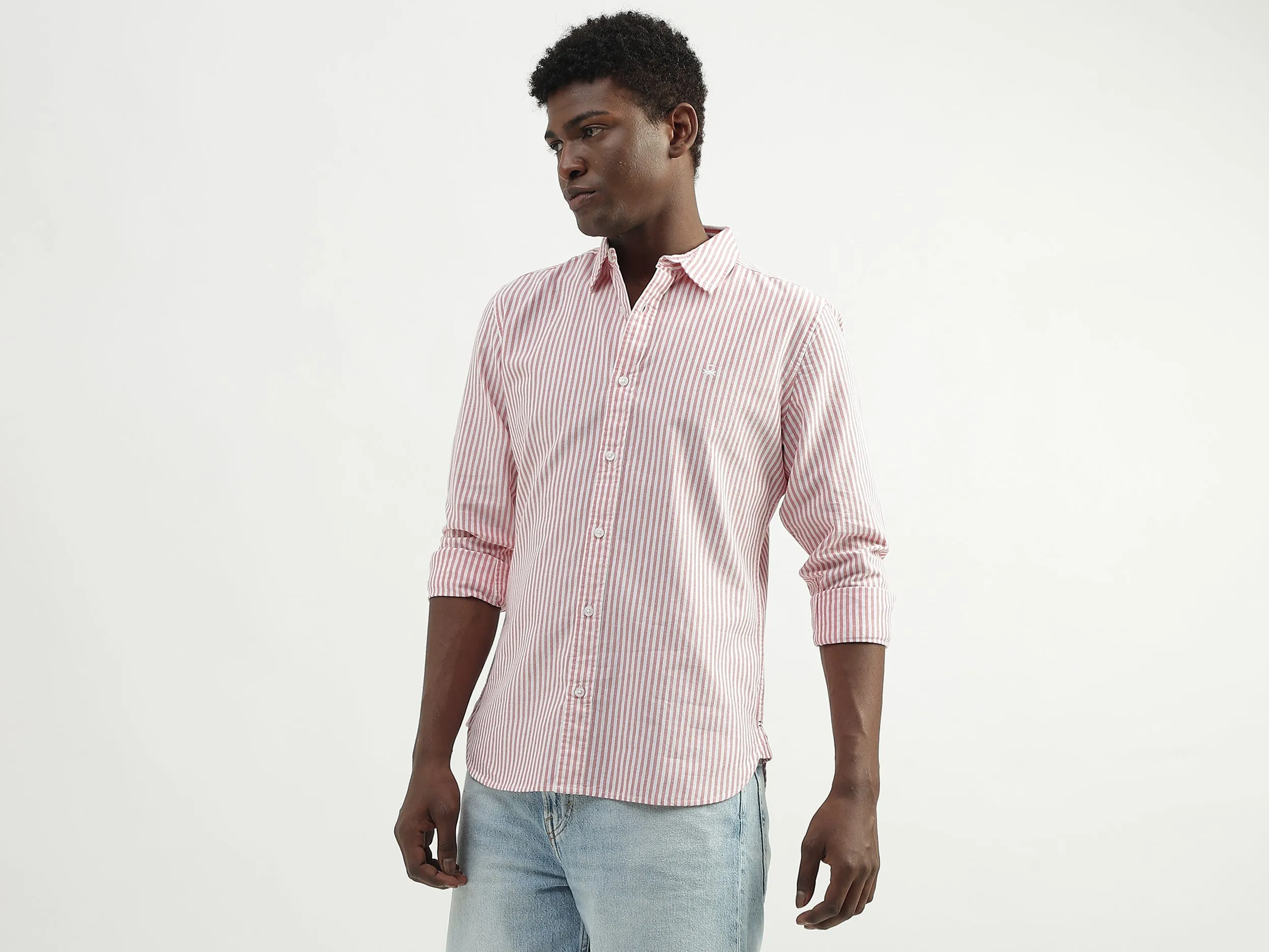 Cotton Striped Spread Collar Mens Shirts