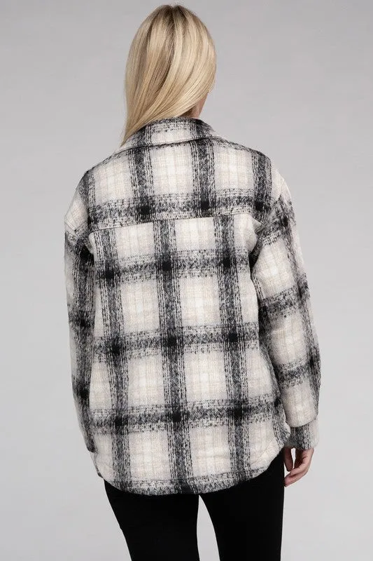 COZY PLAID FLANNEL SHACKET