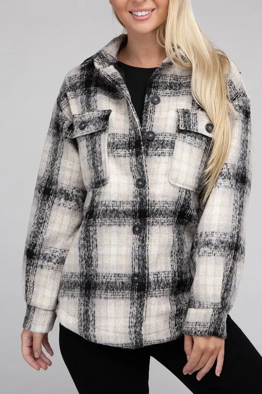 COZY PLAID FLANNEL SHACKET