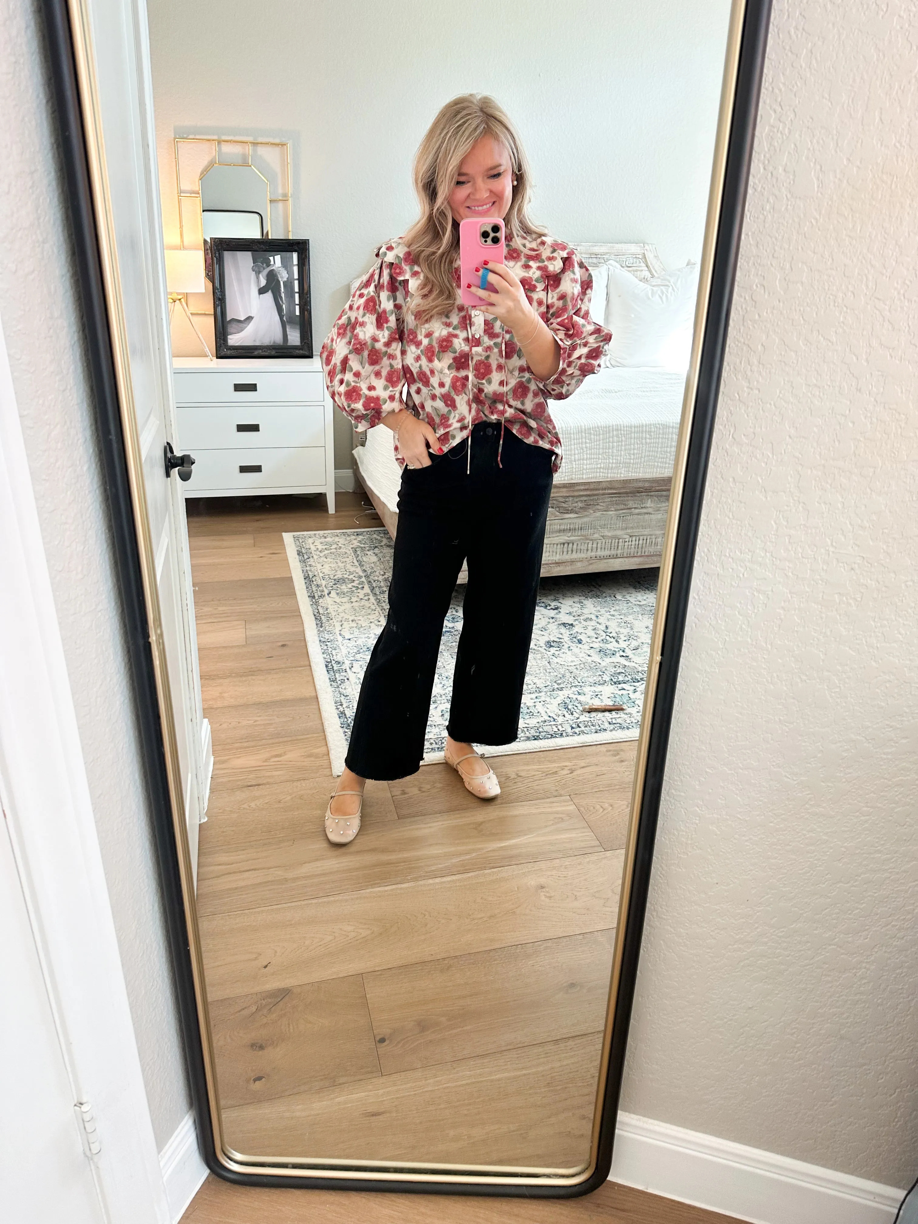 Cranberry Floral Blouse