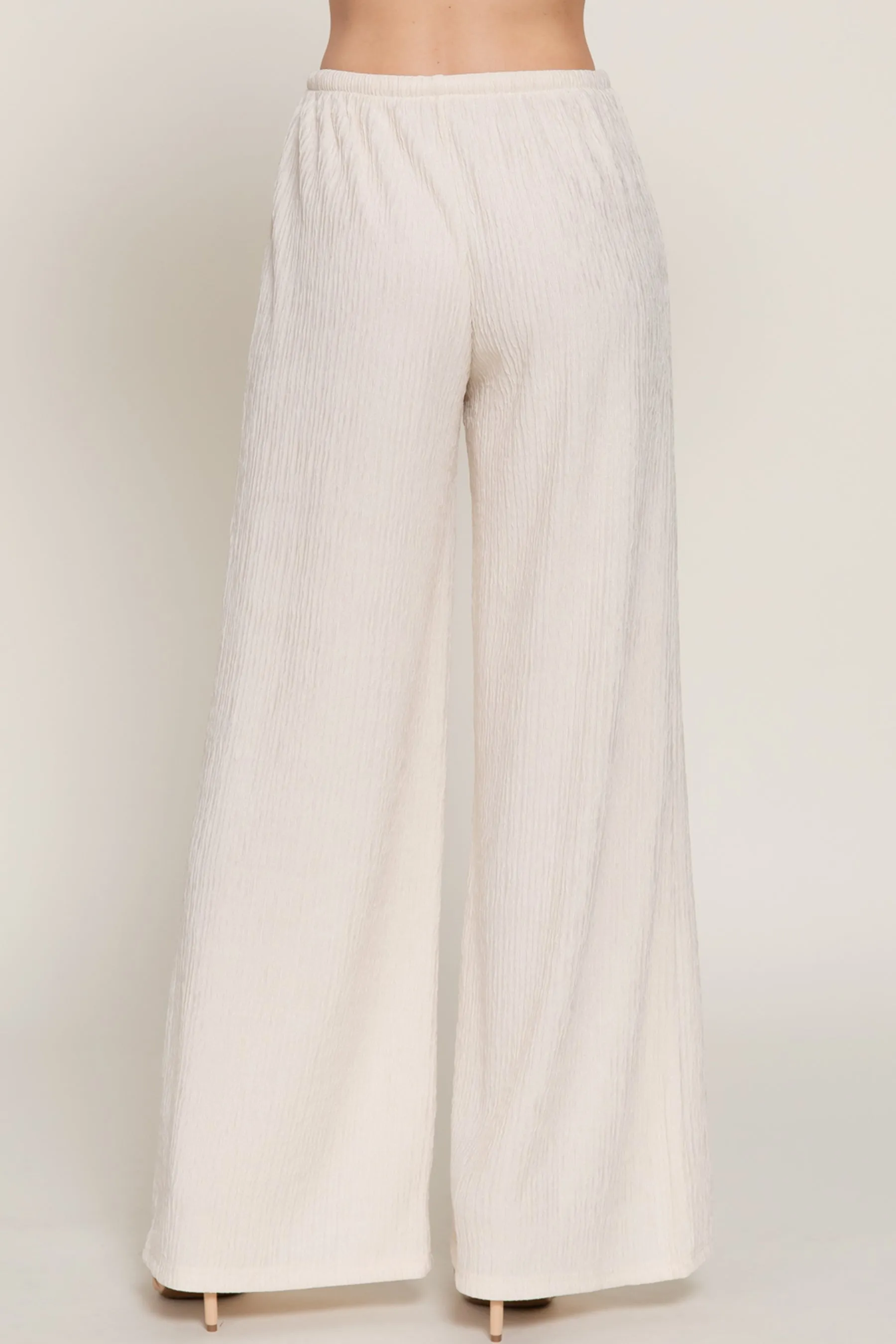 Crinkle Knit Long Pants with Drawstring Waist – Soft Stretch Wavy Texture ZP14469C28 $8EACH