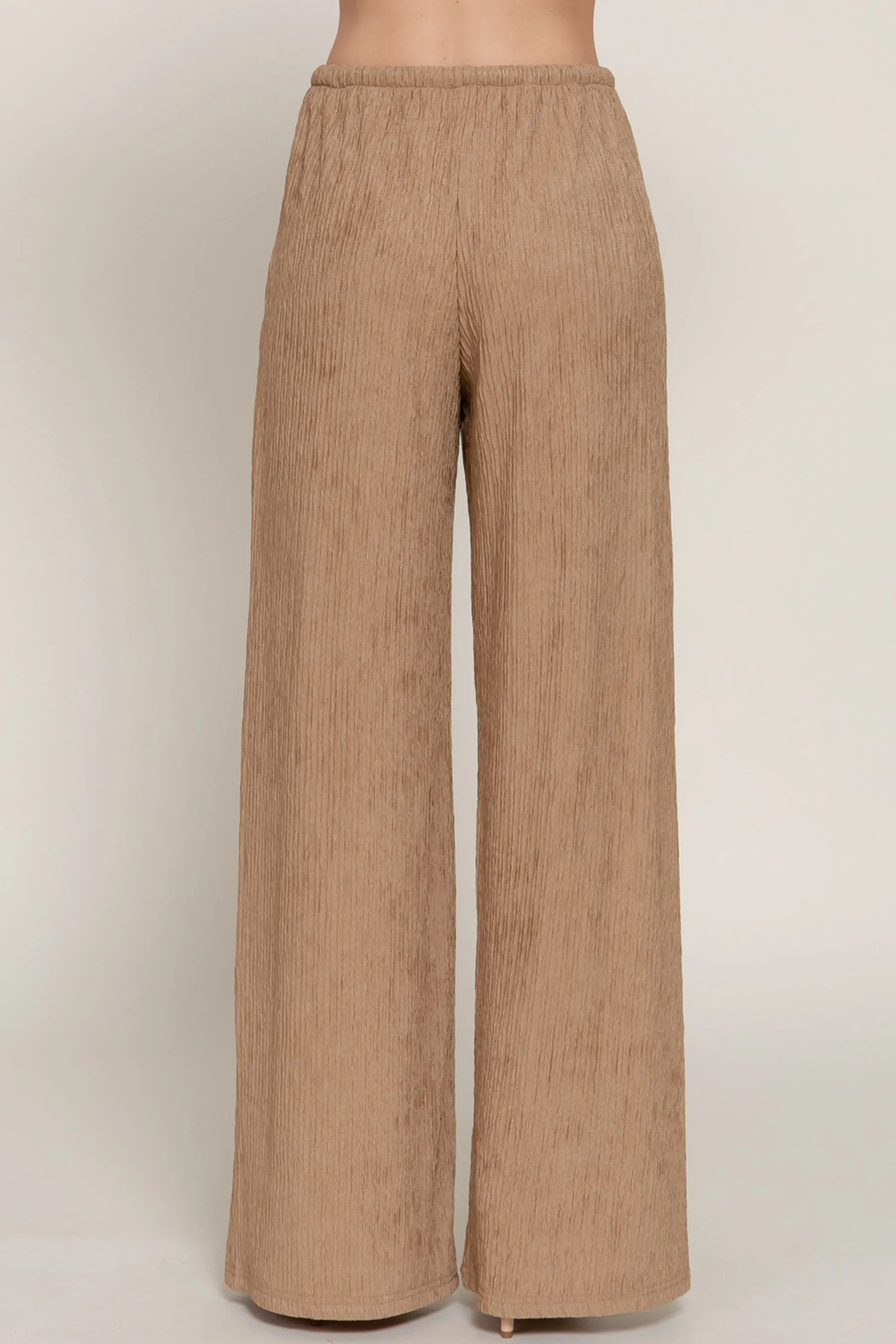 Crinkle Knit Long Pants with Drawstring Waist – Soft Stretch Wavy Texture ZP14469C28 $8EACH