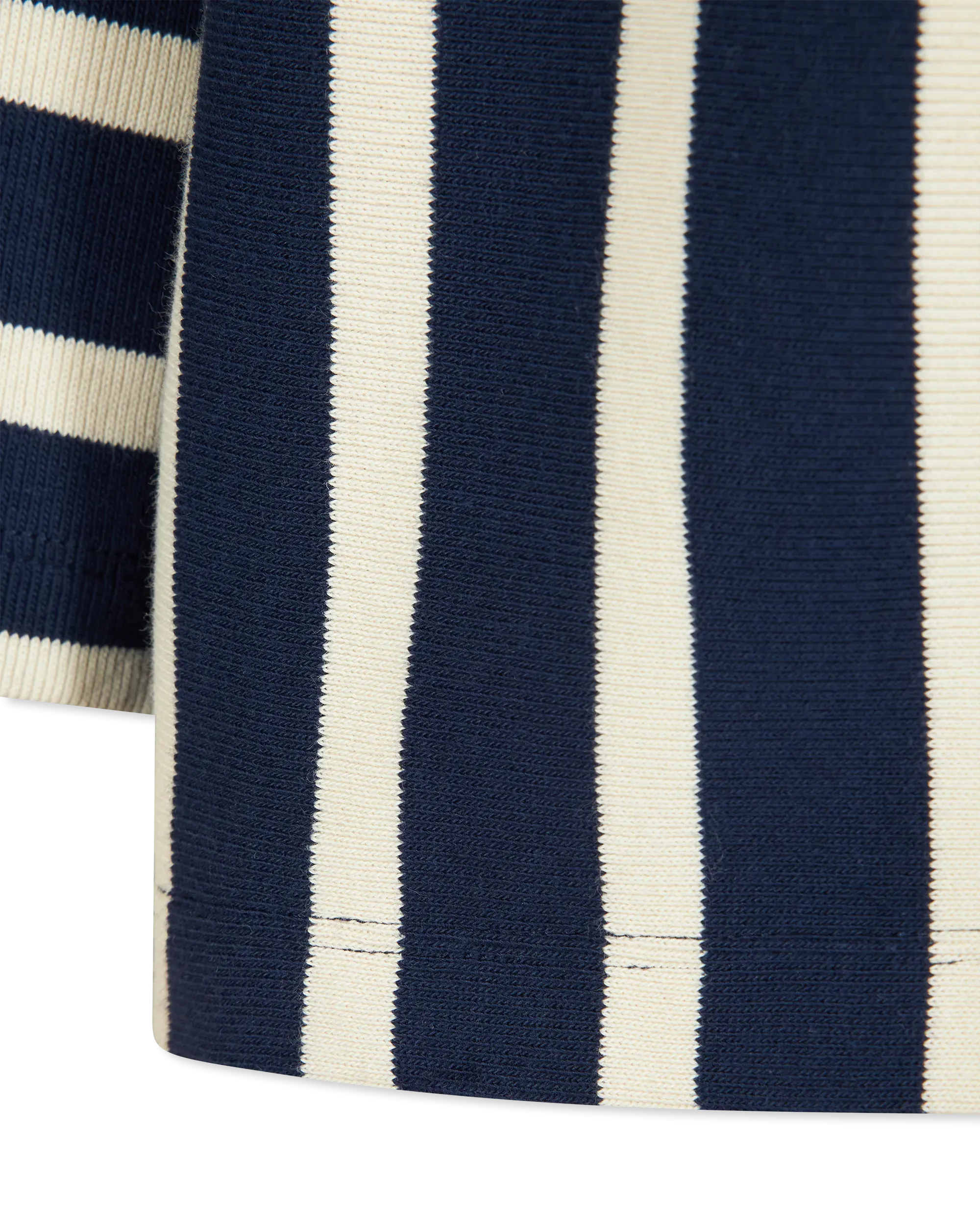 Cropped Striped Balmain Baseball T-Shirt