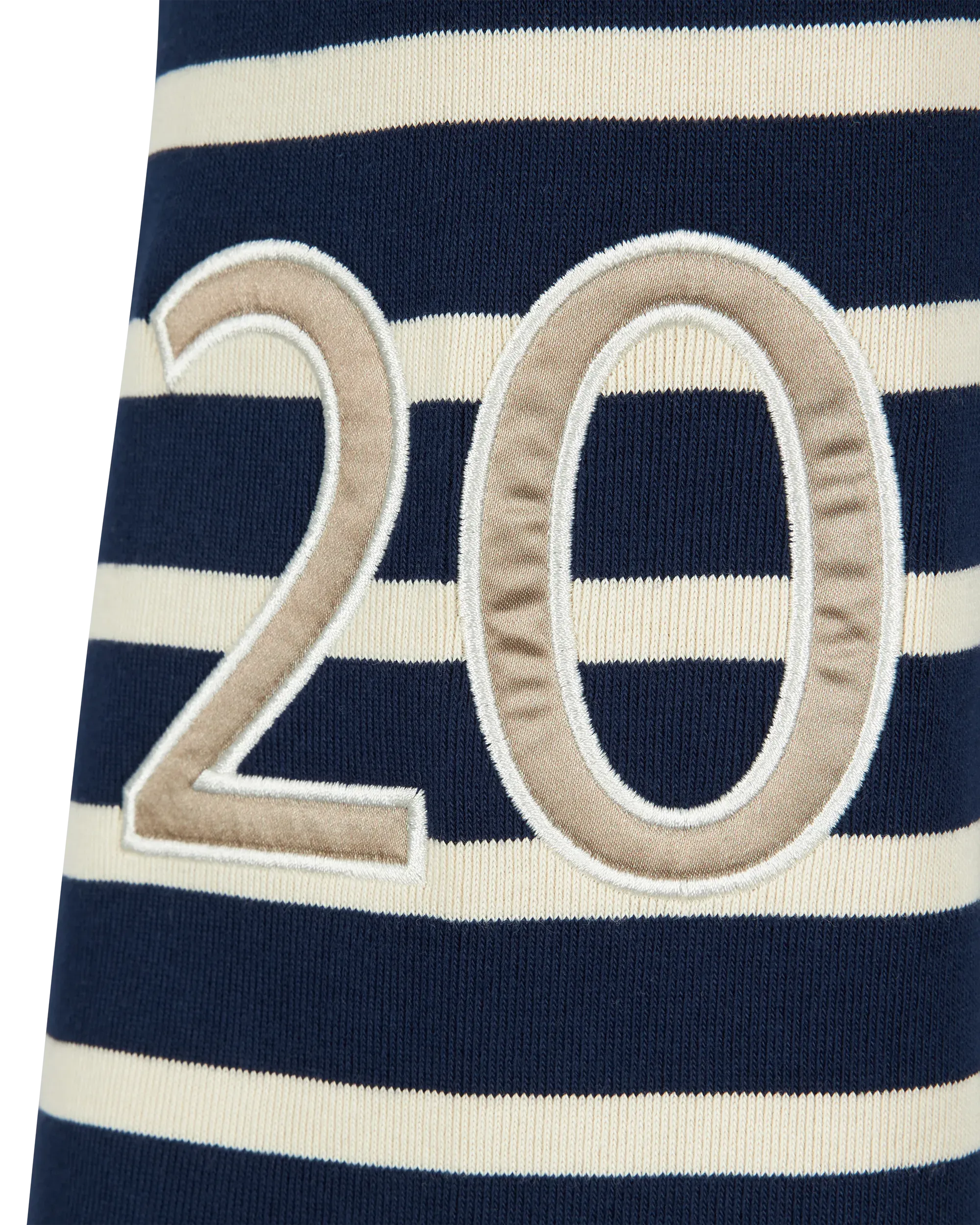 Cropped Striped Balmain Baseball T-Shirt