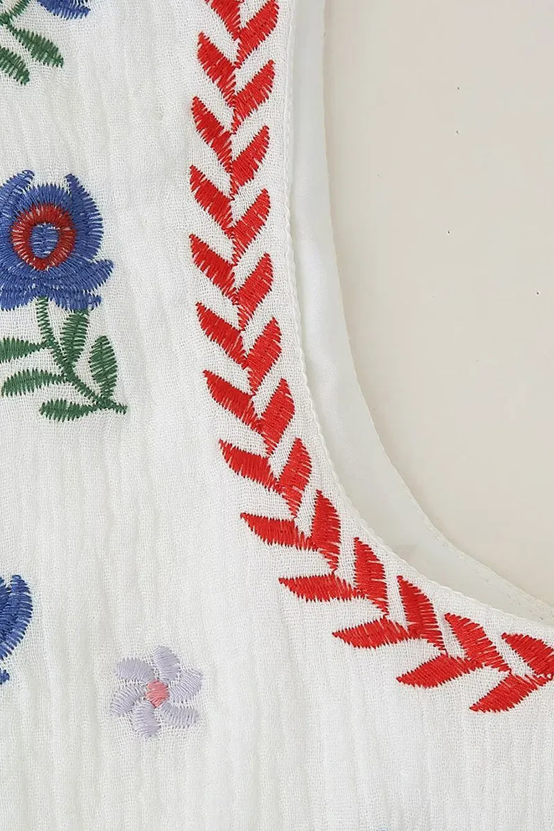 CS3364 Flowers Embroidery Vest Outerwear