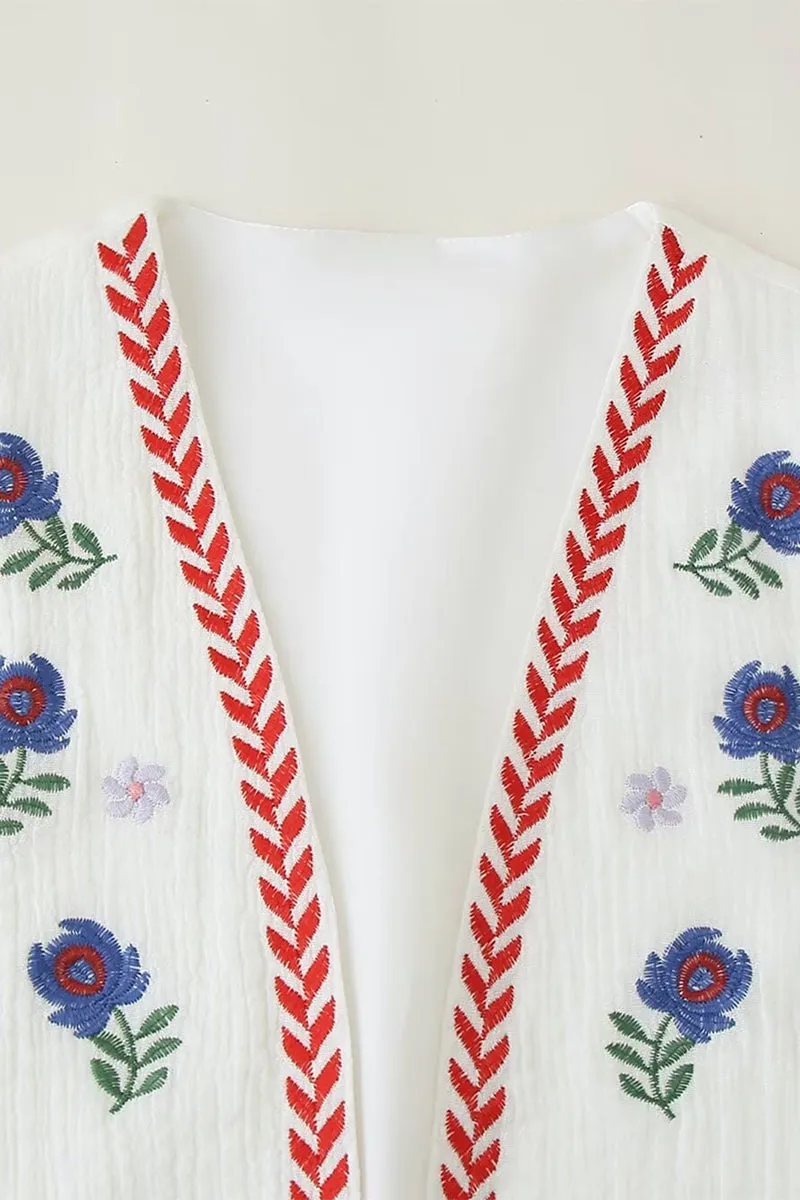 CS3364 Flowers Embroidery Vest Outerwear