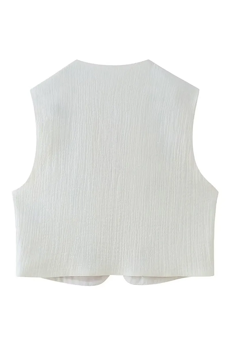 CS3364 Flowers Embroidery Vest Outerwear