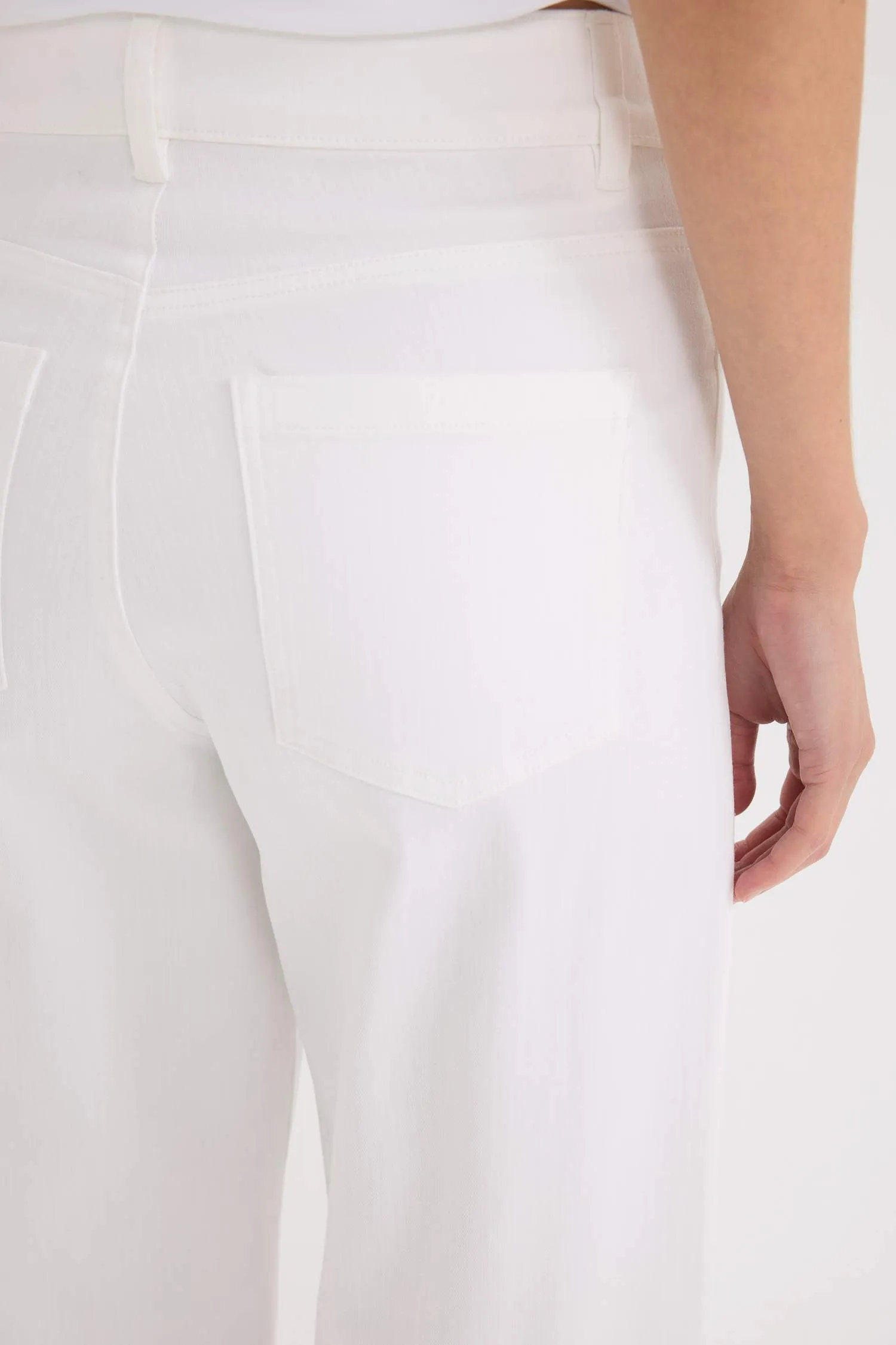 Culotte Fit Wide Leg Gabardine Trousers