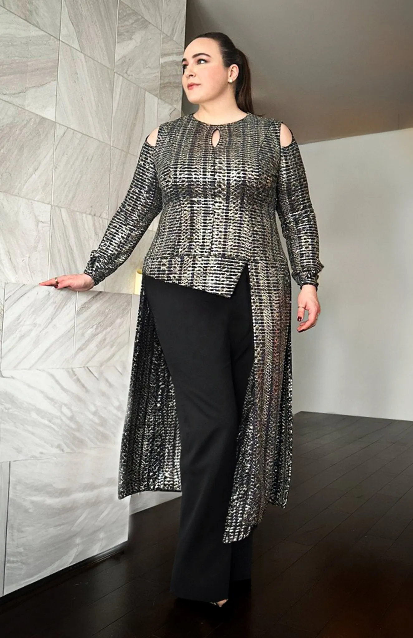 Cypreea Glam | Fierce Elegance: Metallic Curve Top
