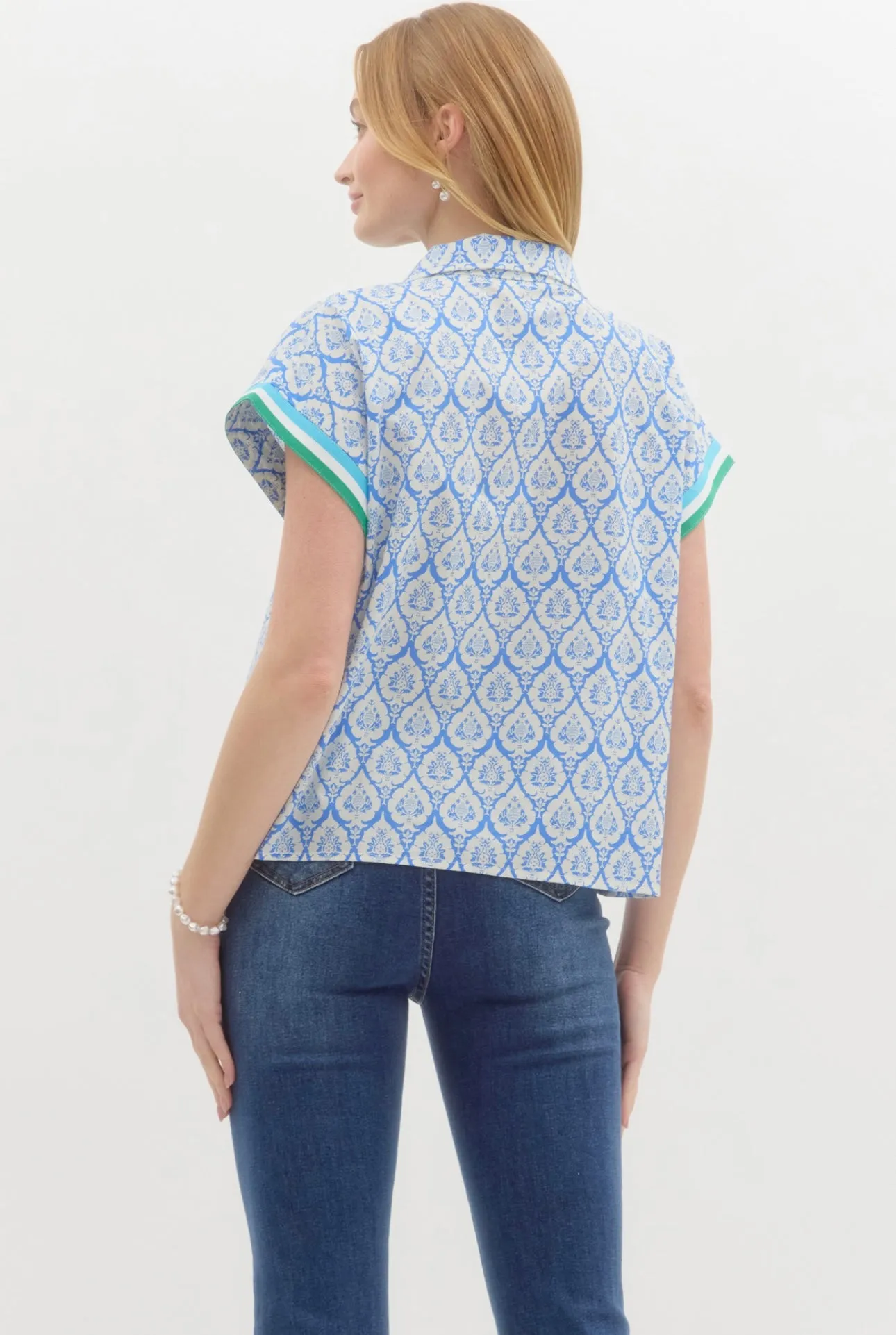Damask Varsity Top