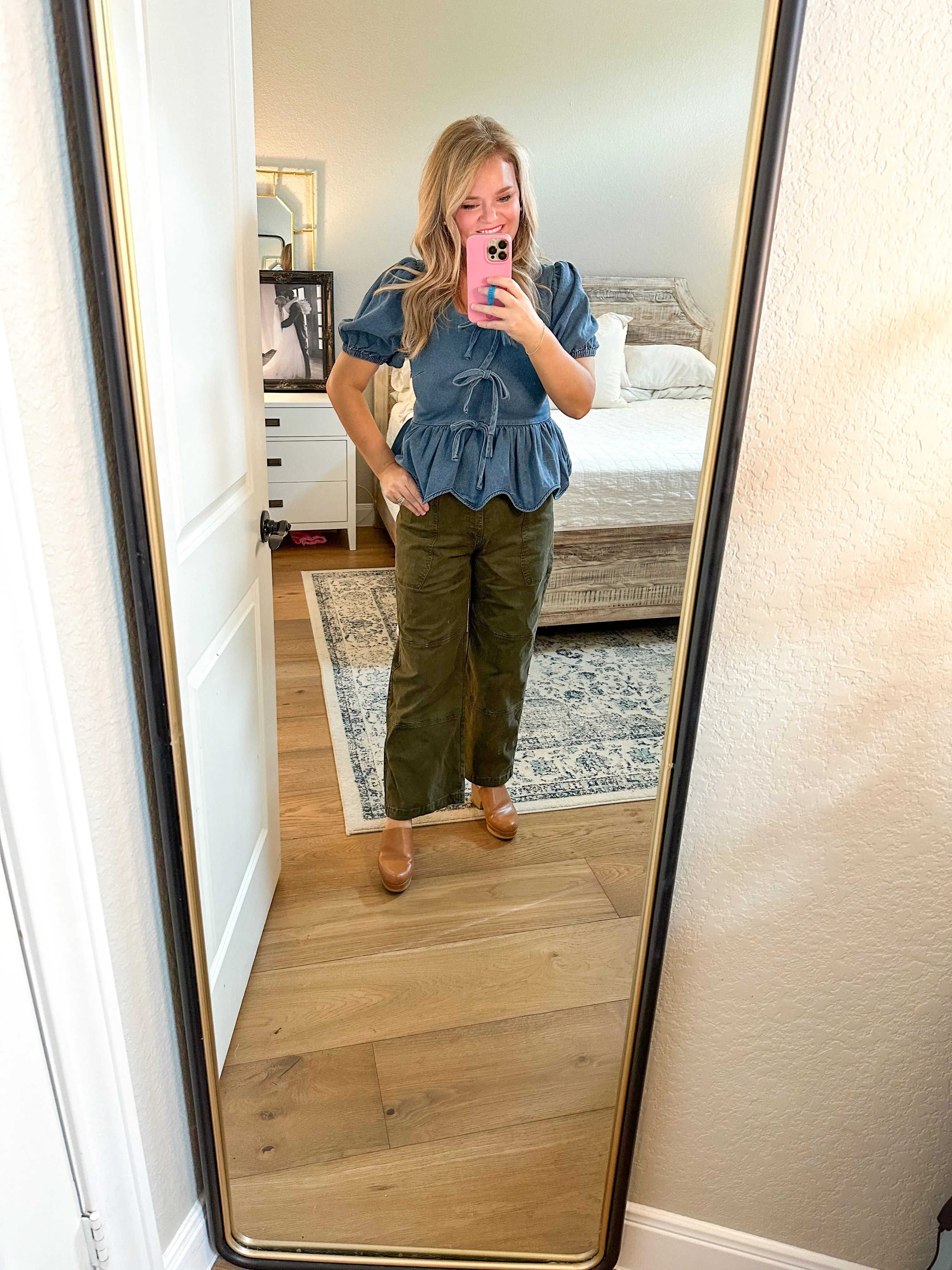 Denim Bow Top