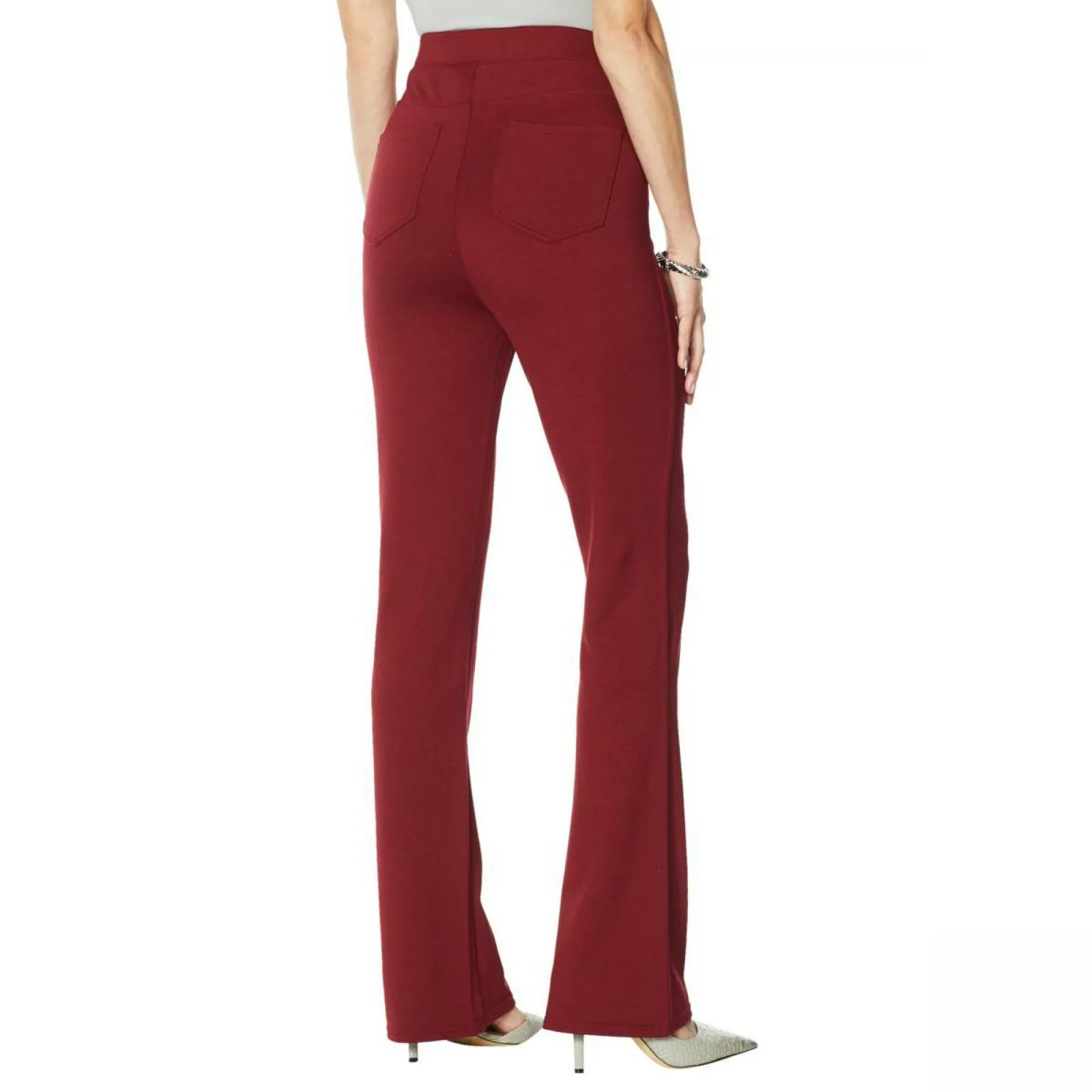 DG2 by Diane Gilman Women's Pull-On Stretch Ponte Knit Boot-Cut Pants
