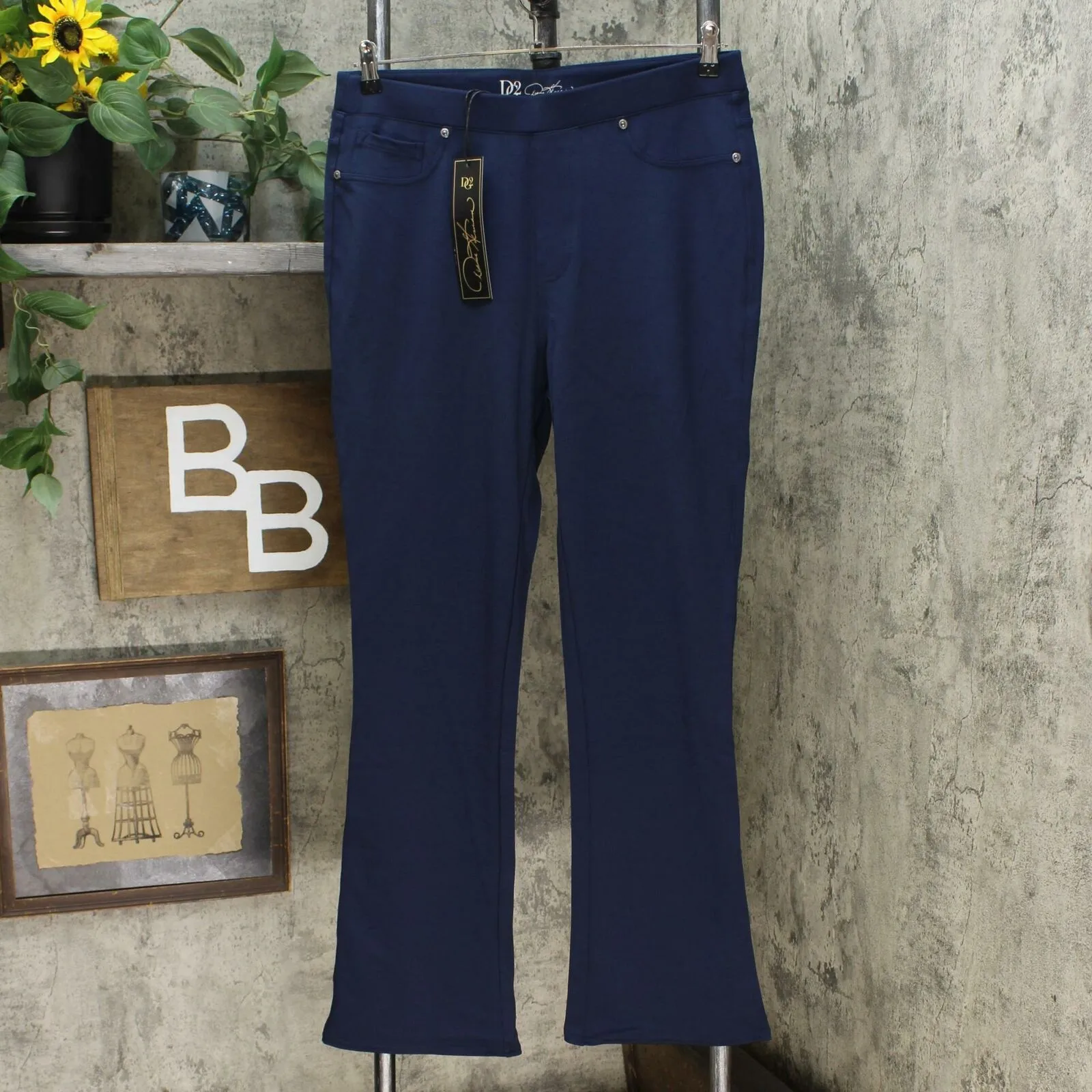 DG2 by Diane Gilman Women's Pull-On Stretch Ponte Knit Boot-Cut Pants