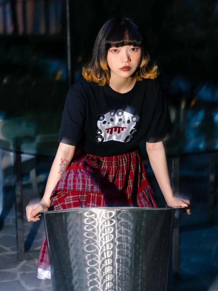 Double Panda Embroidered T-Shirt