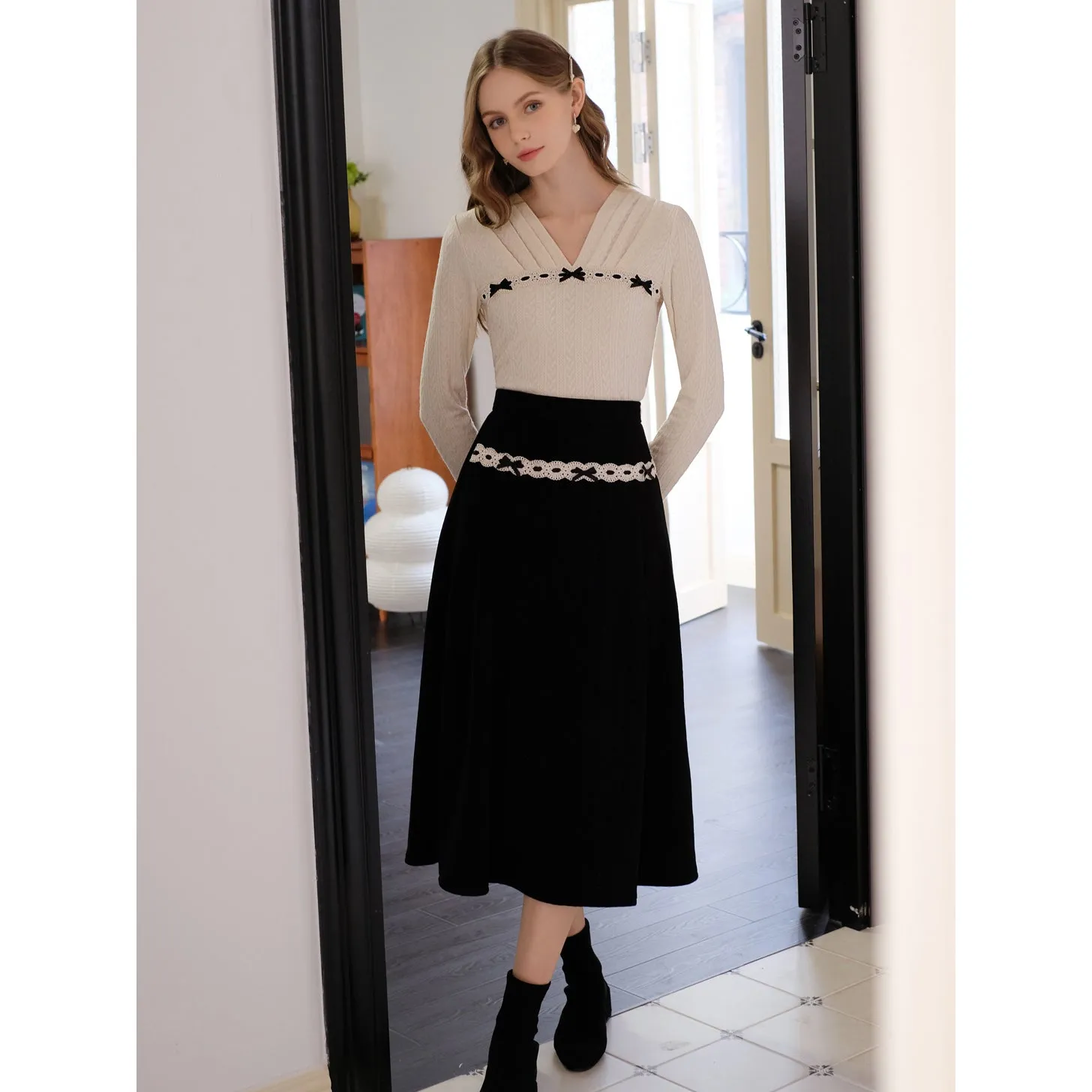 Elegant embroidered ribbon tops
