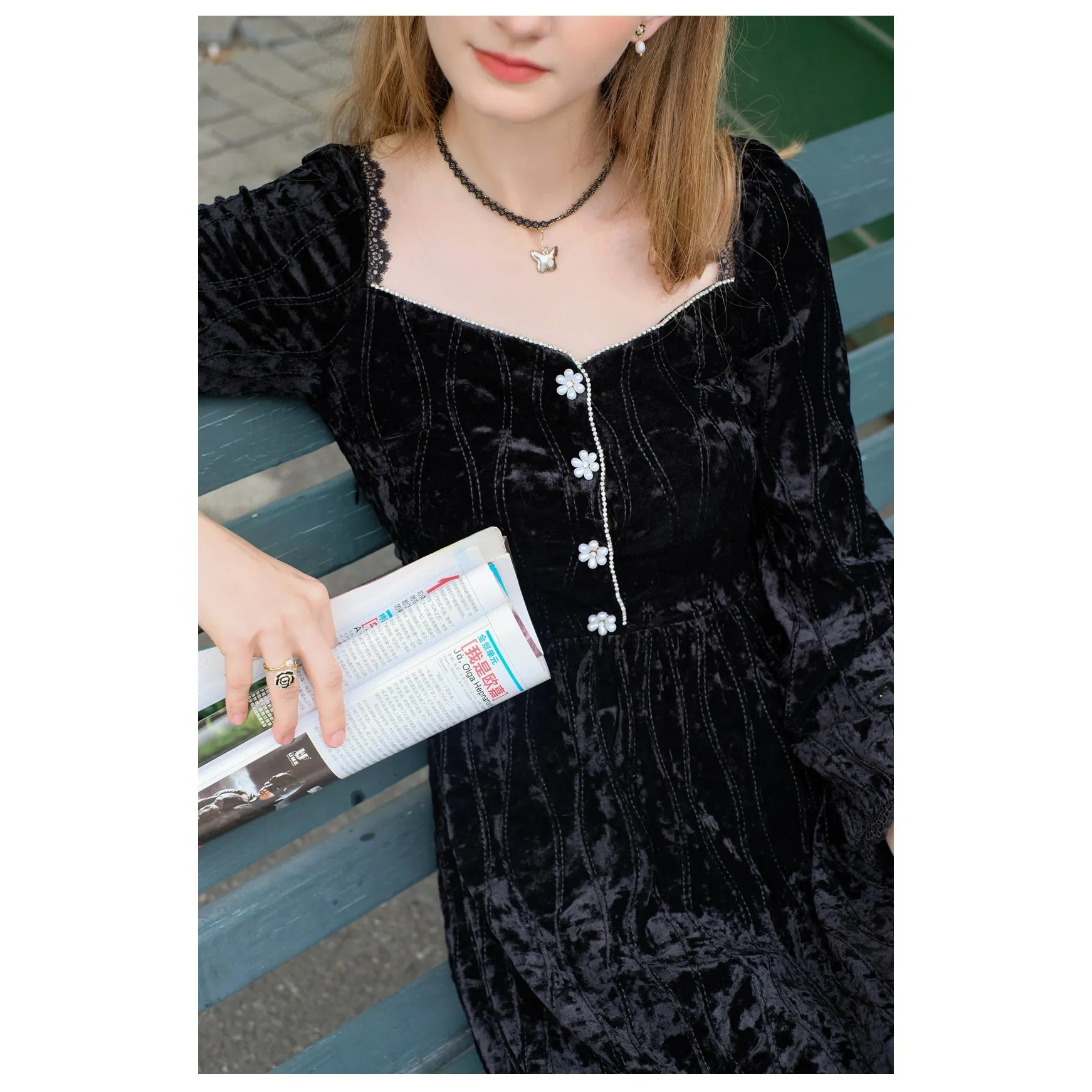 Elegant embroidered ribbon tops