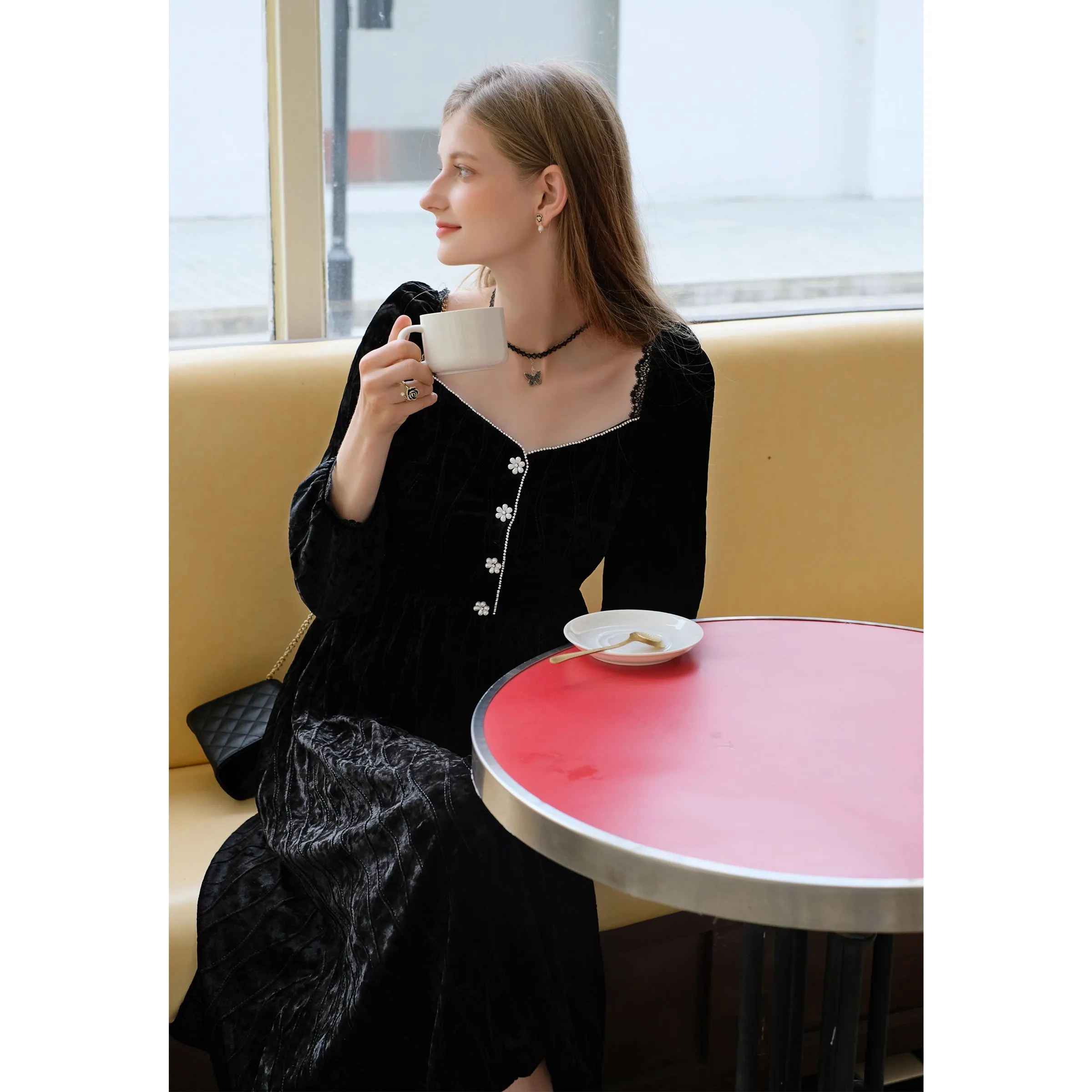Elegant embroidered ribbon tops