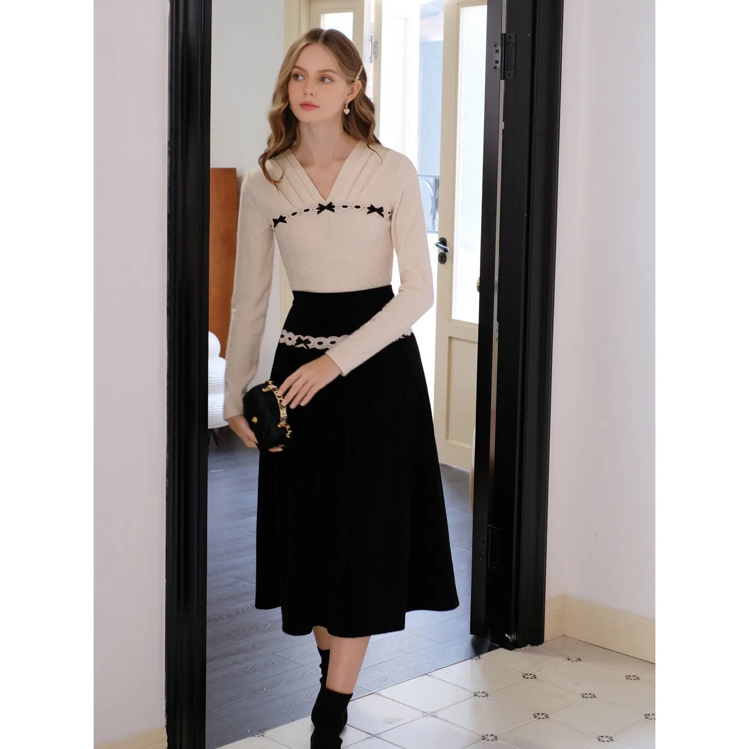 Elegant embroidered ribbon tops
