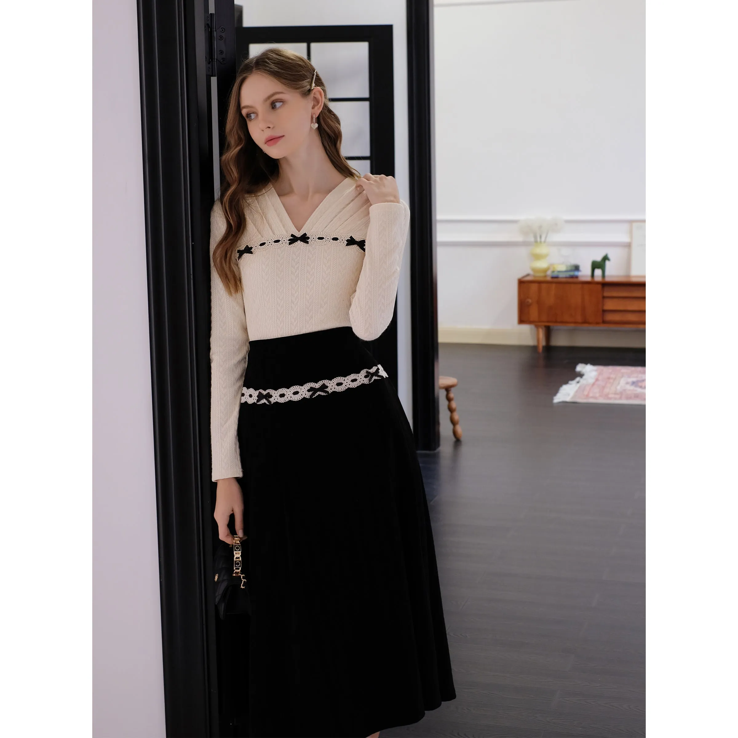 Elegant embroidered ribbon tops