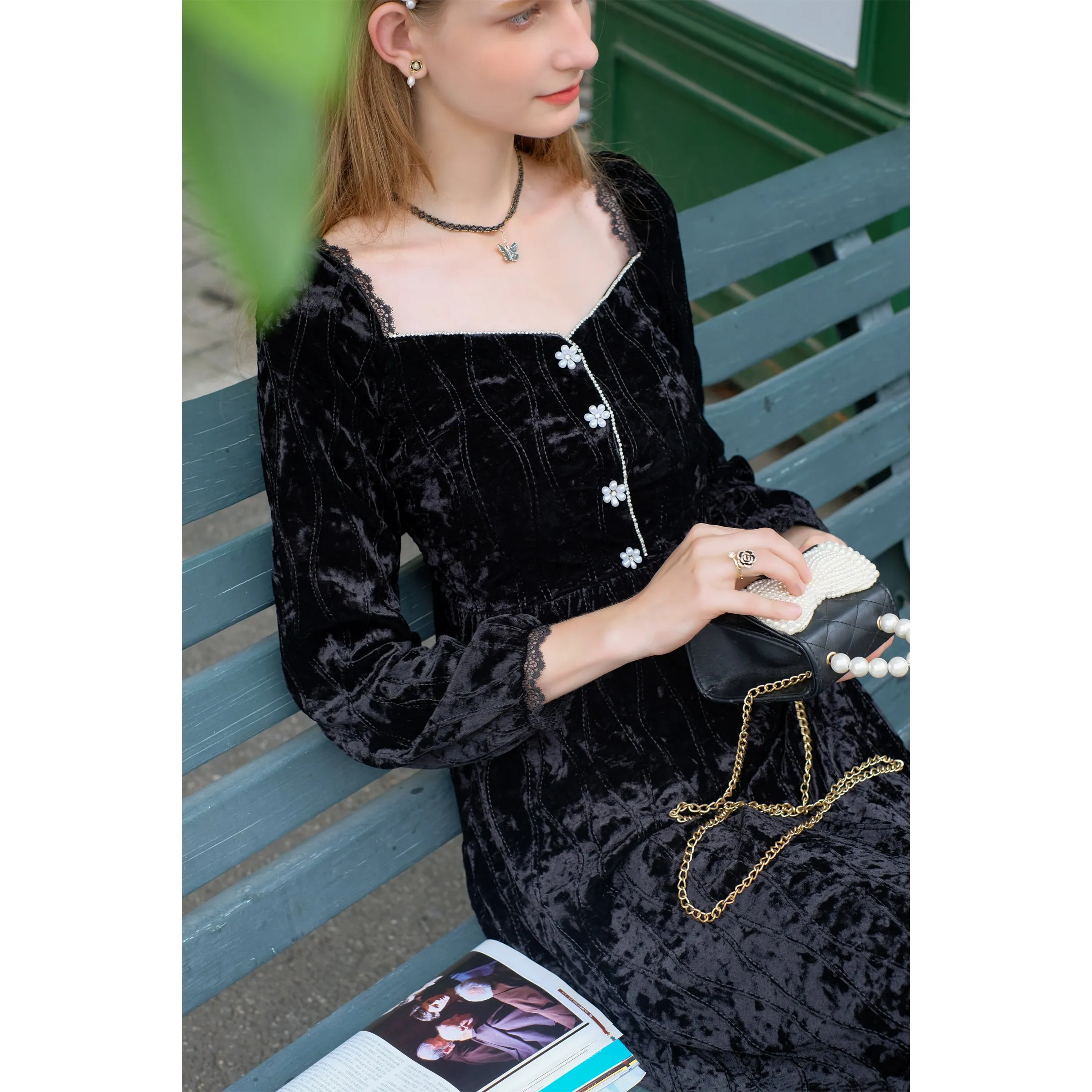 Elegant embroidered ribbon tops