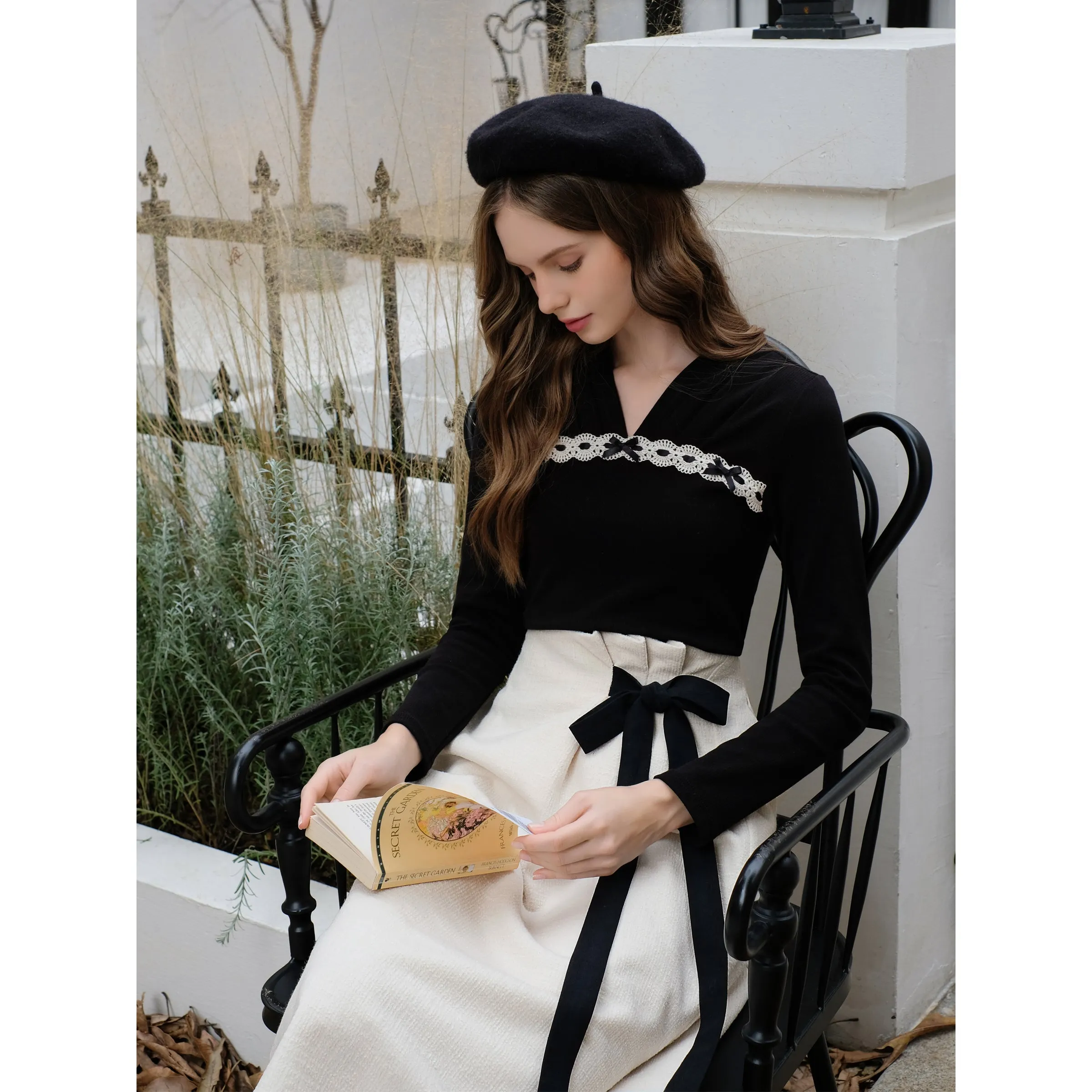 Elegant embroidered ribbon tops