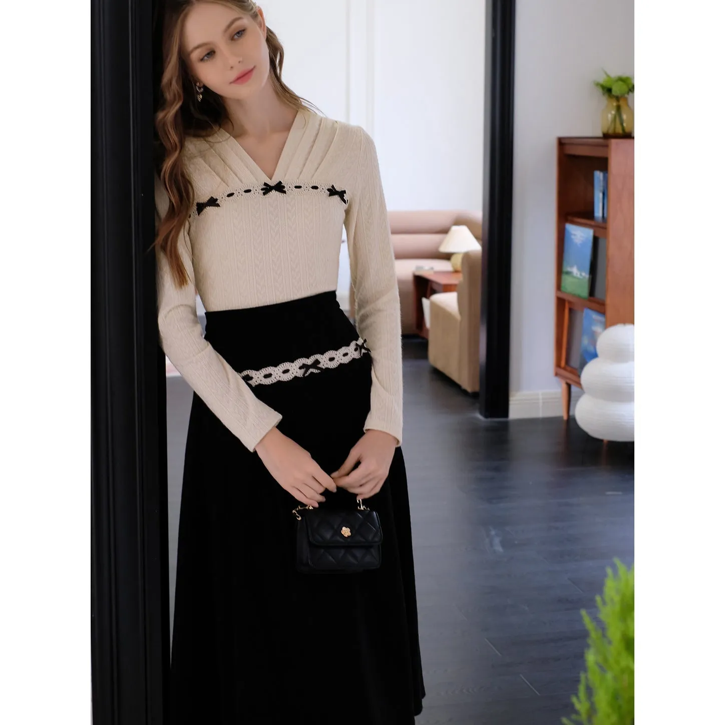 Elegant embroidered ribbon tops