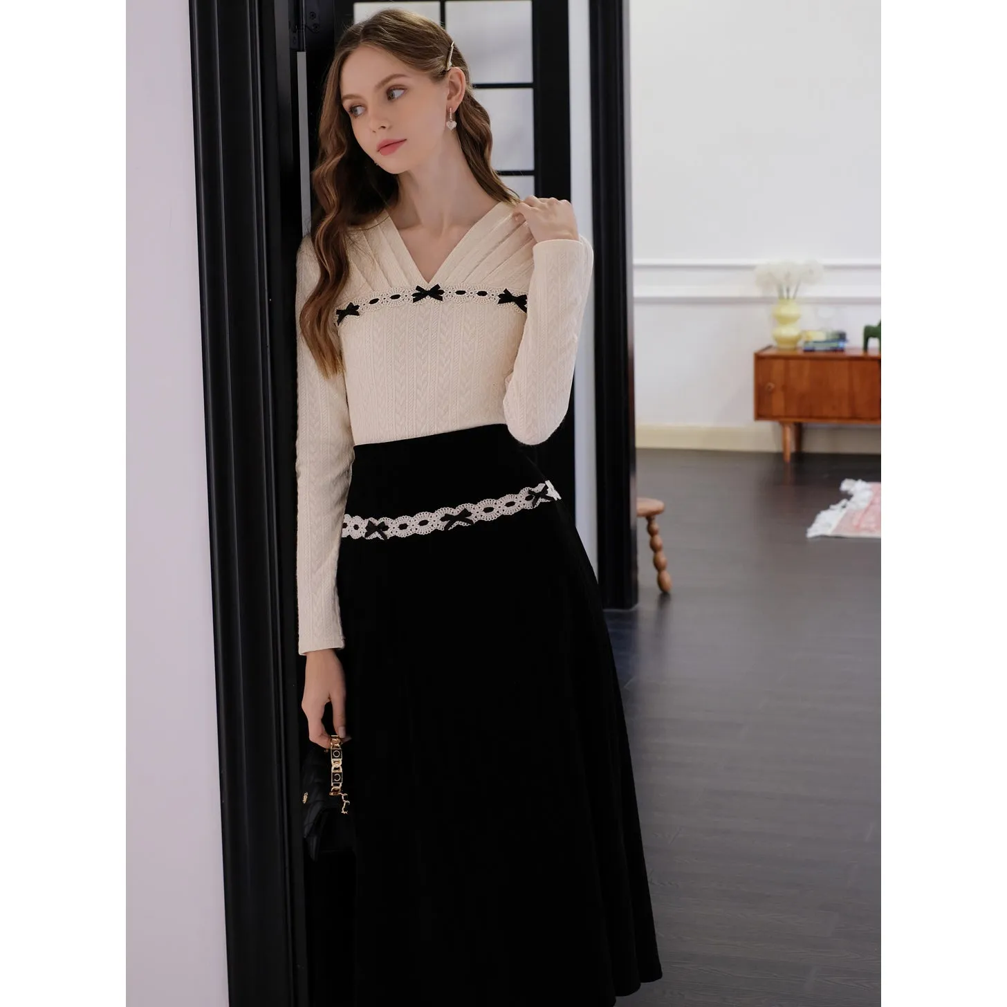 Elegant embroidered ribbon tops