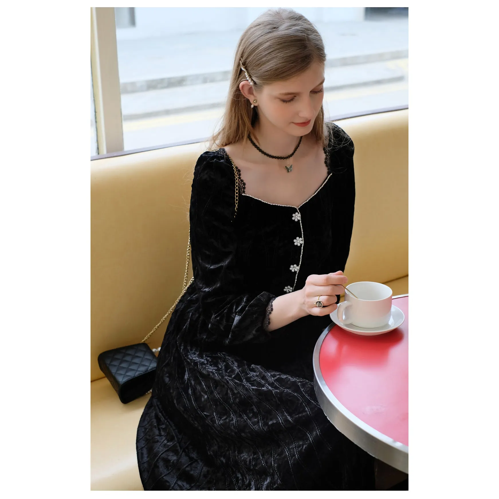 Elegant embroidered ribbon tops