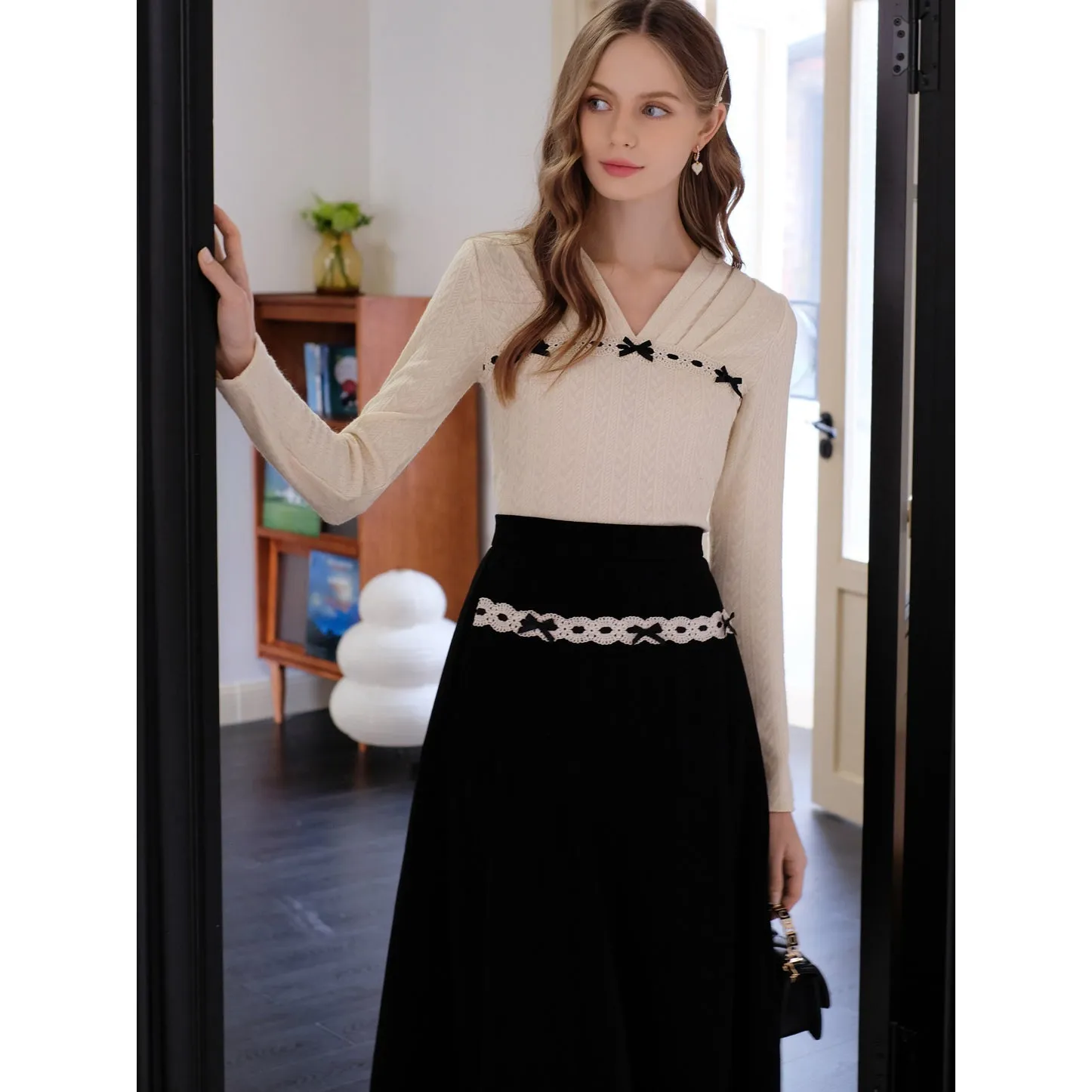 Elegant embroidered ribbon tops