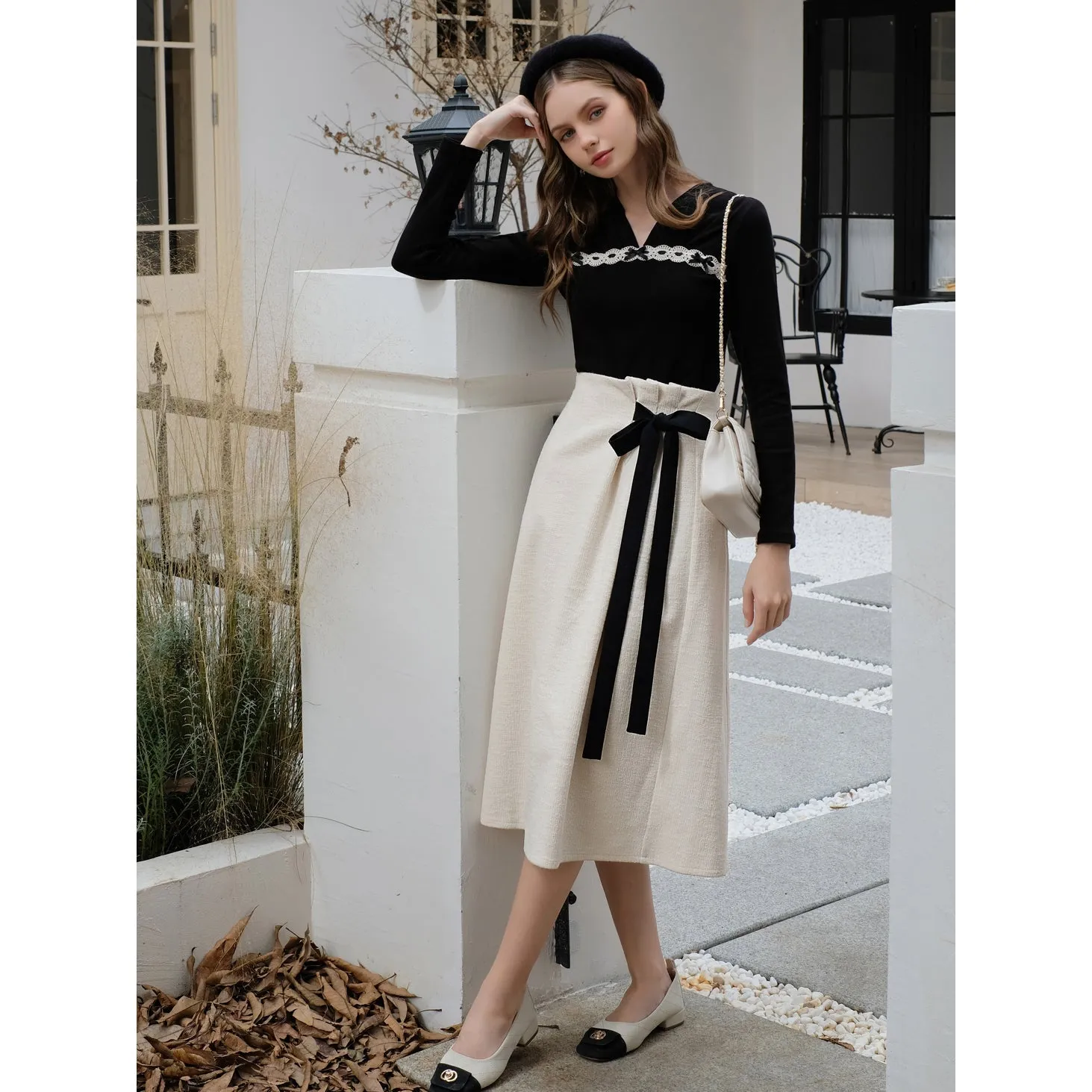 Elegant embroidered ribbon tops