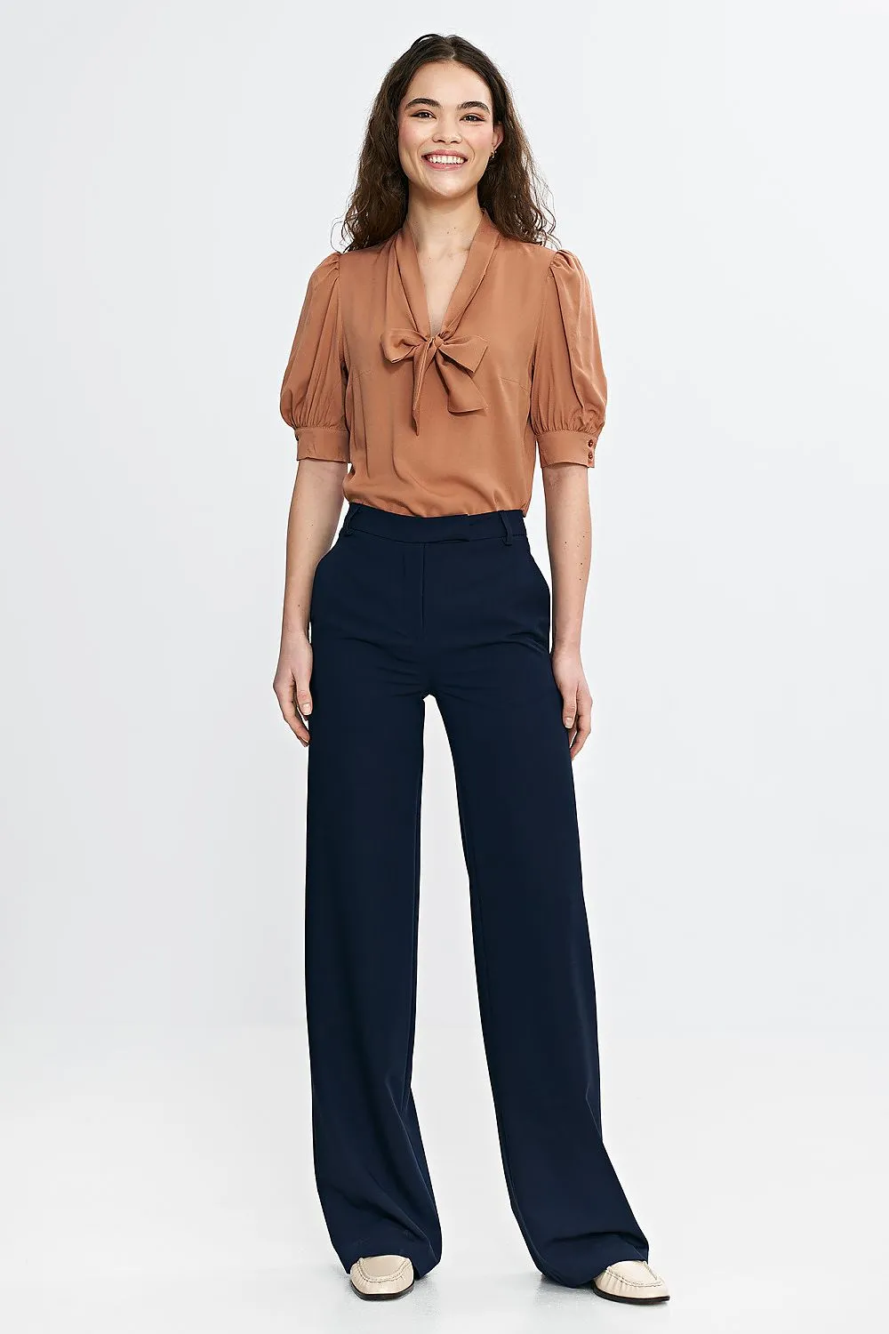 Elegant High-Waist Bootcut Trousers