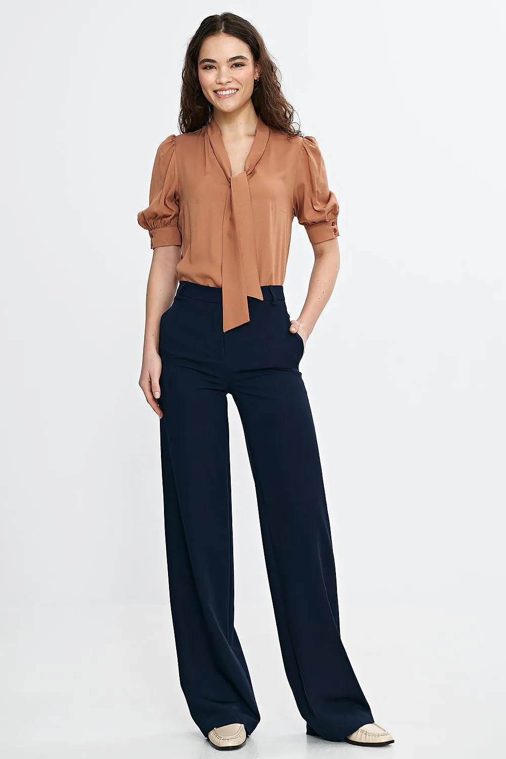 Elegant High-Waist Bootcut Trousers