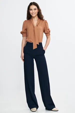 Elegant High-Waist Bootcut Trousers