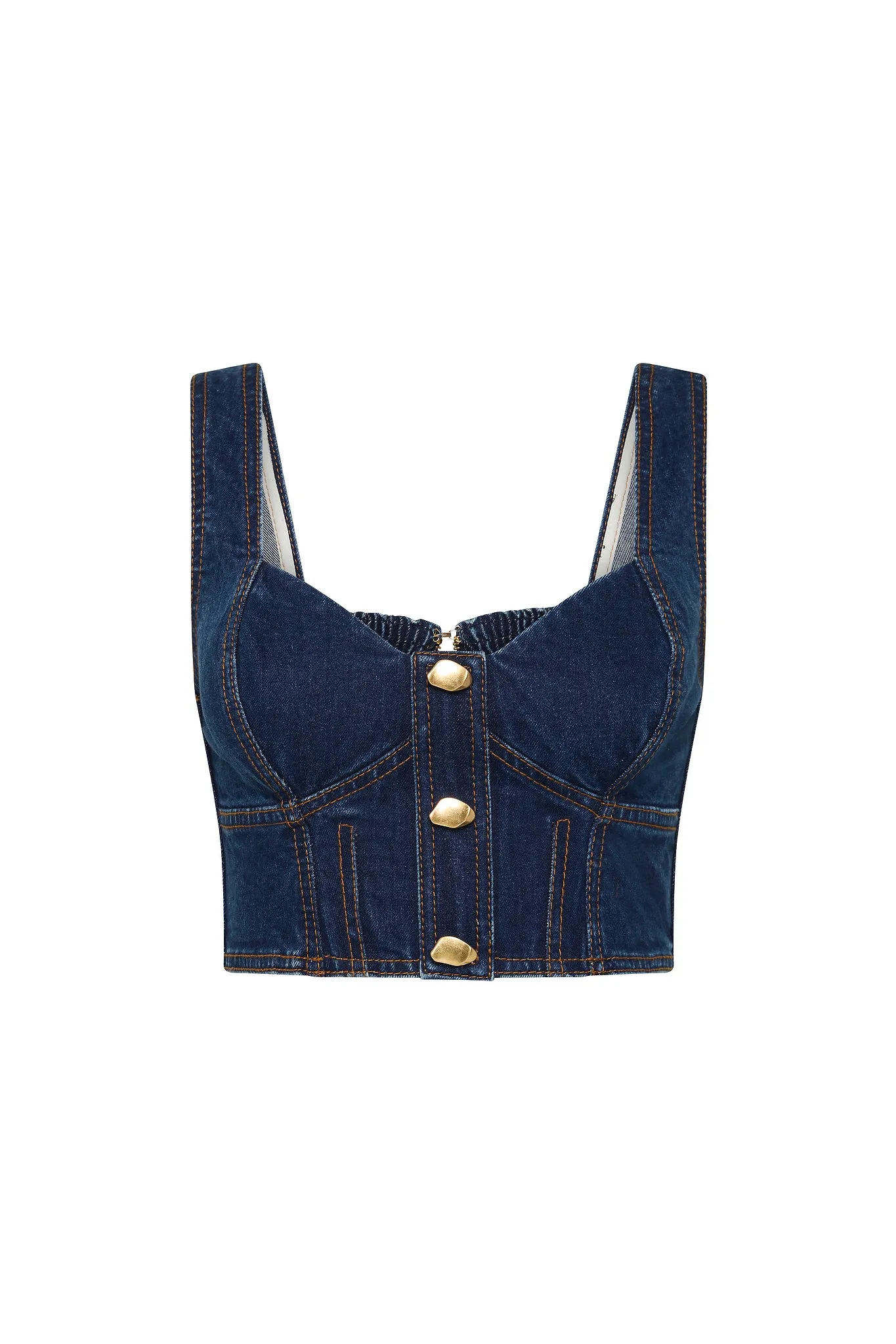 Elena Denim Cropped Bustier