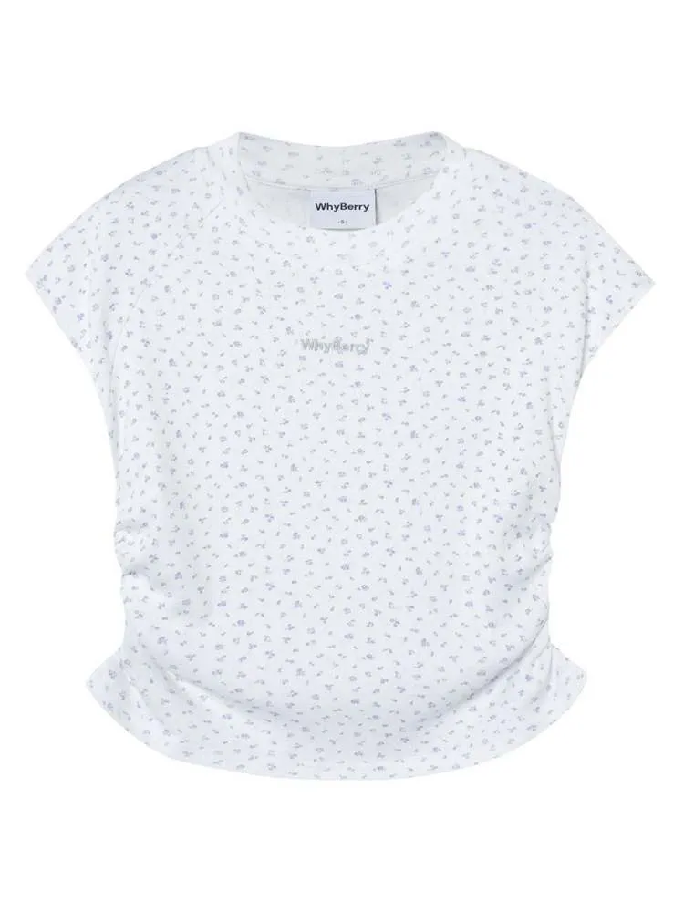 embroidered floral short top