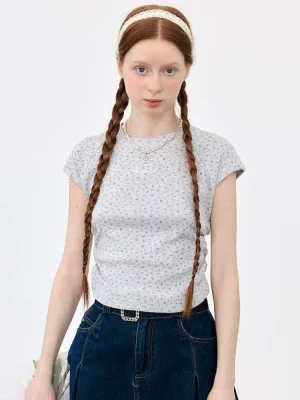 embroidered floral short top