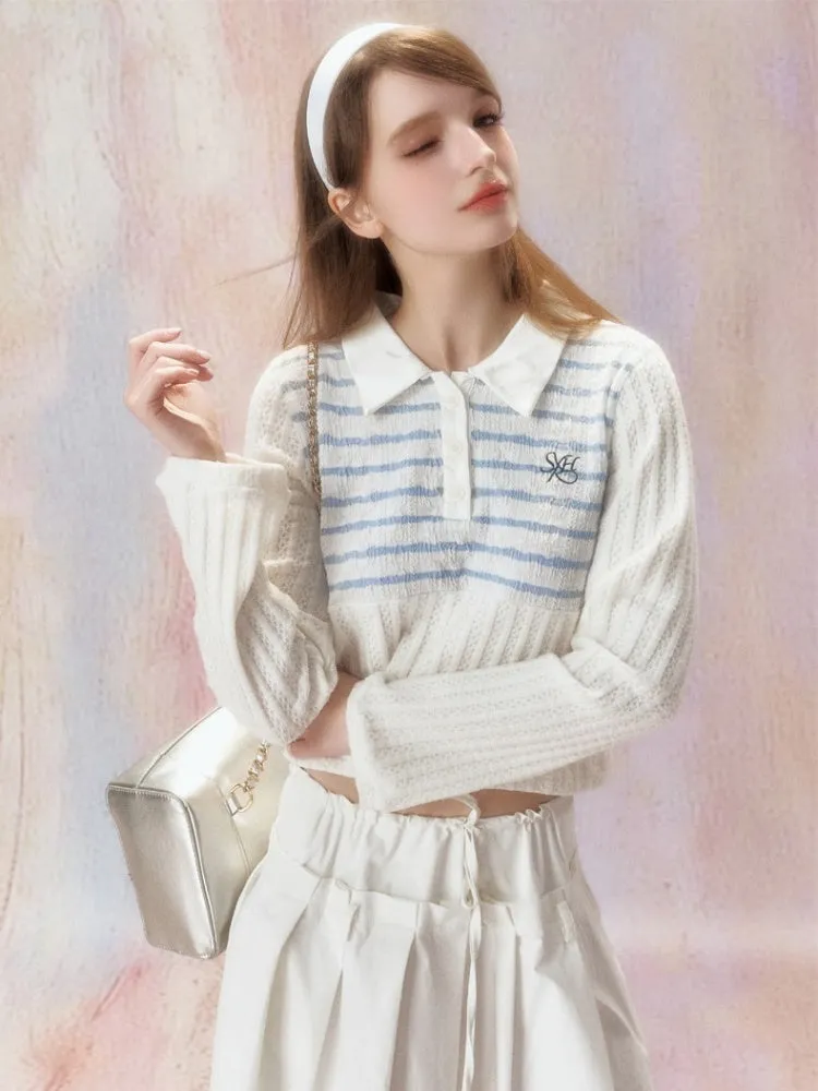 Embroidered Loose Polo Shirt