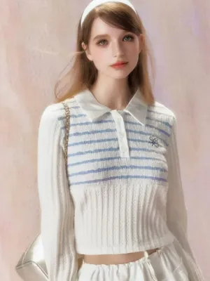 Embroidered Loose Polo Shirt