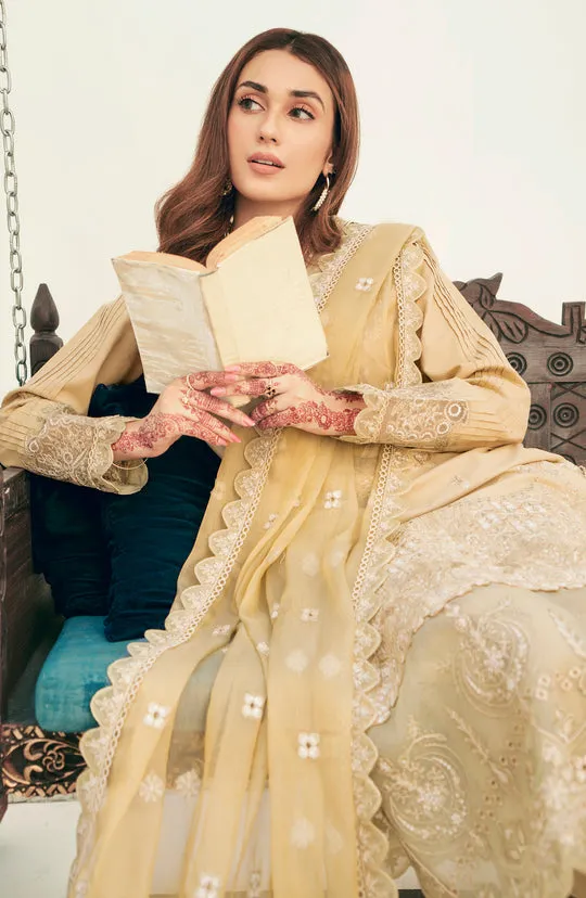 Embroidered Pakistani Salwar Kameez Dupatta Golden Salwar Suit