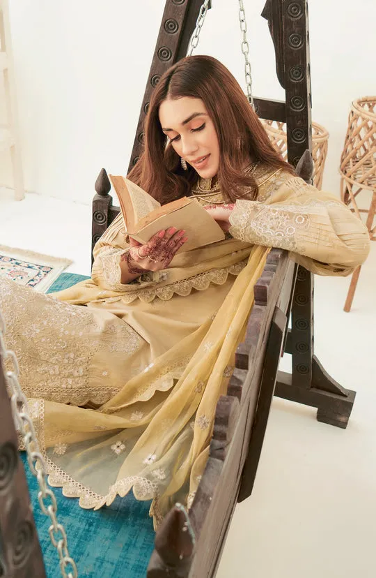 Embroidered Pakistani Salwar Kameez Dupatta Golden Salwar Suit