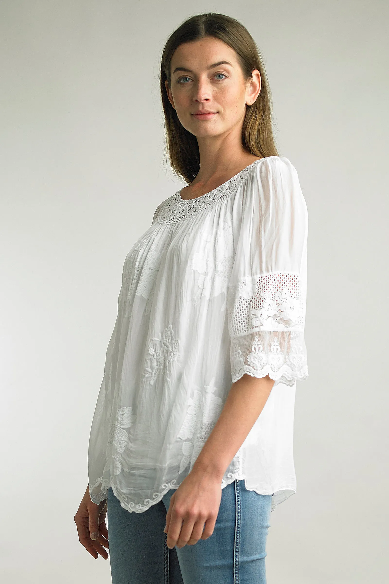 Embroidered Silk Tunic