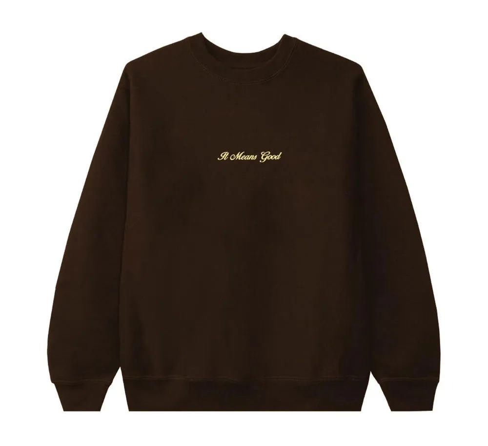 EMBROIDERY SCRIPT LOGO CREWNECK SWEATER