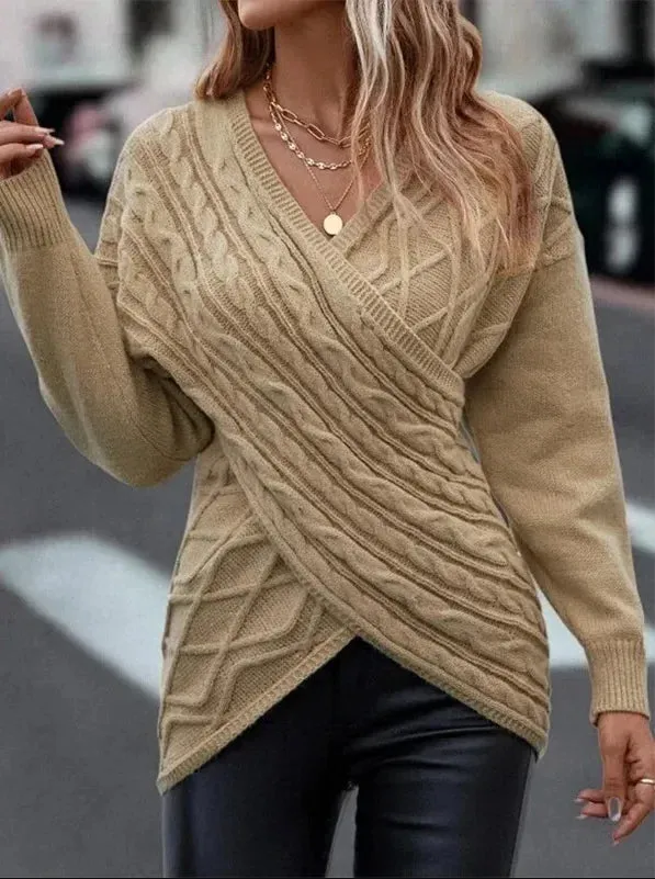 Emmy | Elegant Women's Cross Sweater