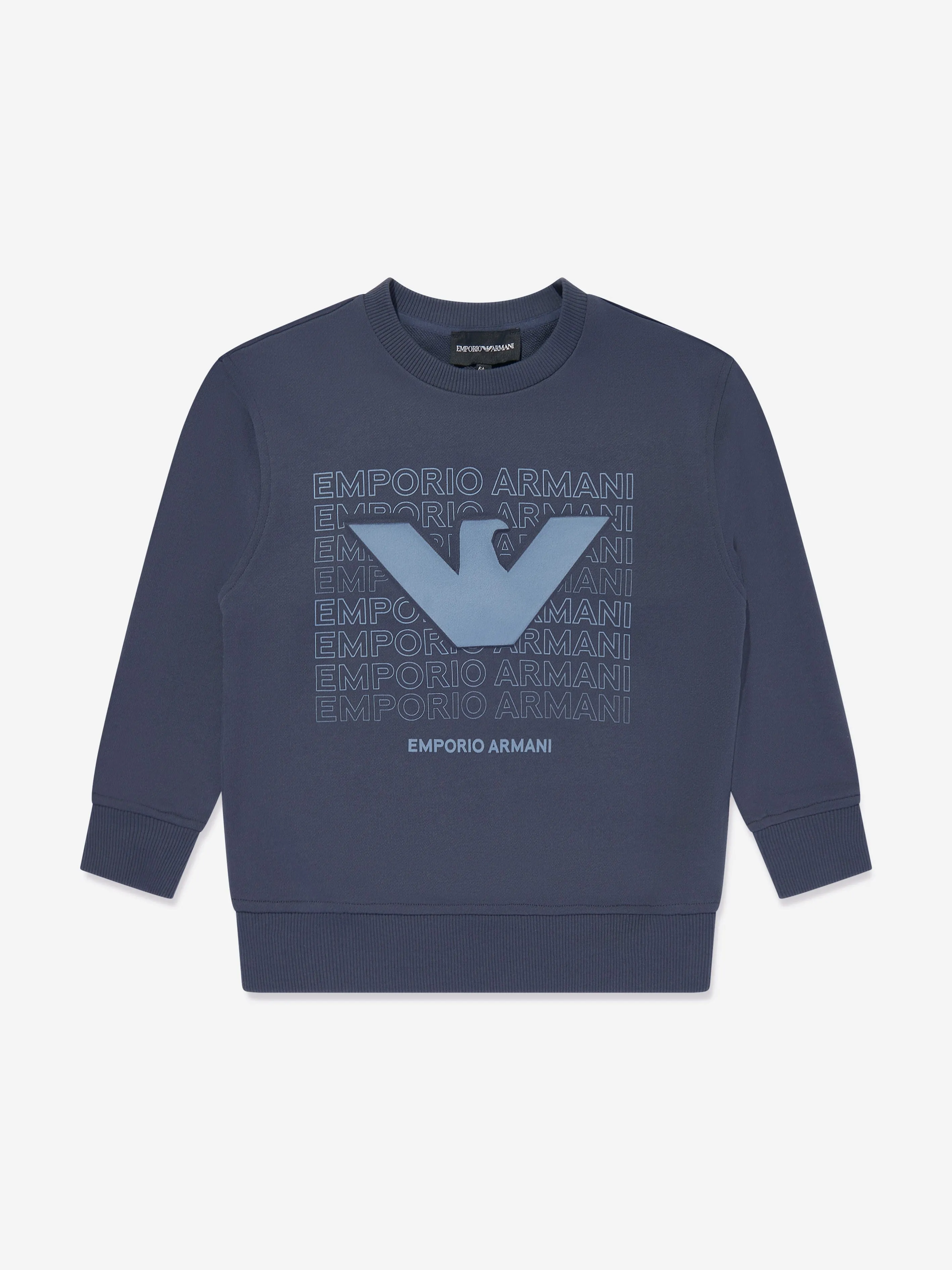 Emporio Armani Boys Logo Sweatshirt in Blue
